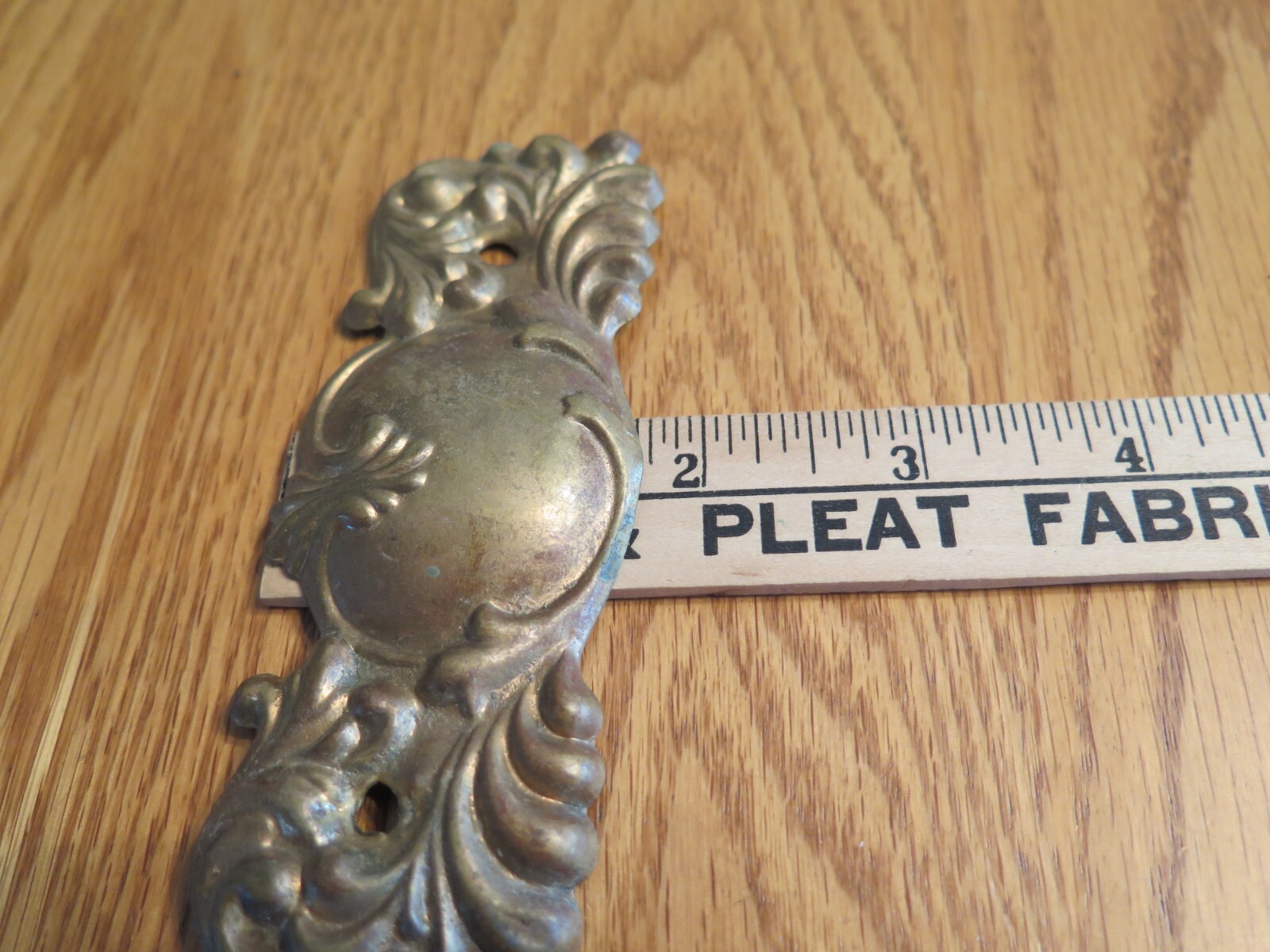 3 Vintage Brass? Dresser Cabinet Drawer Back Plate? Hardware Lightweight Salvage