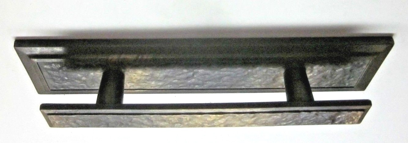 Amerock 185 Hammered Japanned Bronze Drawer Pull Handle Backplate 3″ Centers MCM