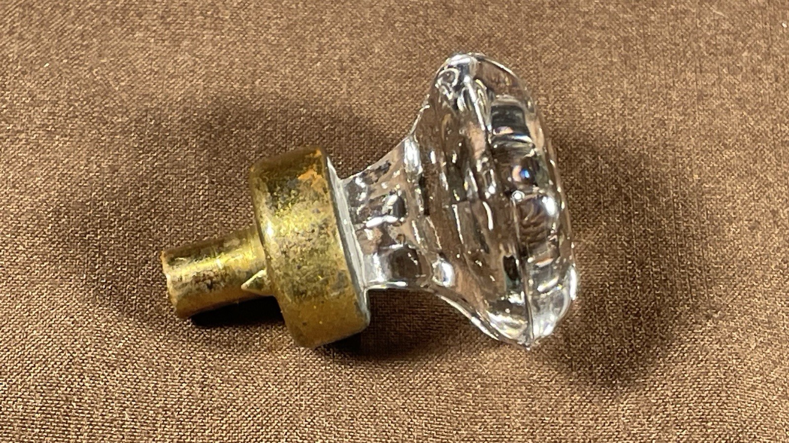 Antique Original Dental Medical Cabinet Glass Drawer Knob Pull Hardware