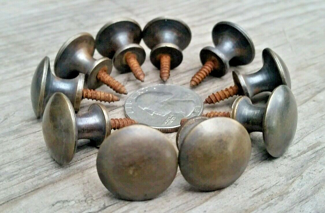 10 Solid Brass Stacking Barrister Bookcase Hoosier 3/4″ Knobs handles pulls #K1