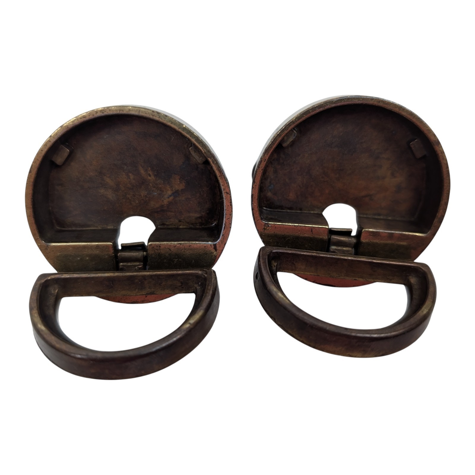 DREXEL ACCOLADE Brass Drawer Bail Pulls 2 Round Campaign KBC N7228 – 1.5”