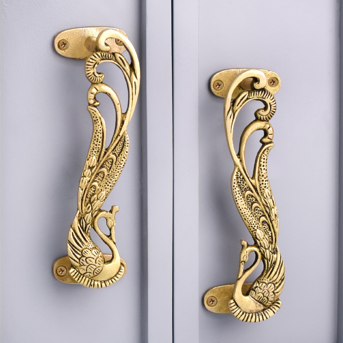 Indian Shelf 1 Pair Peacock Decorative Door Handles Interior Vintage Door Pulls