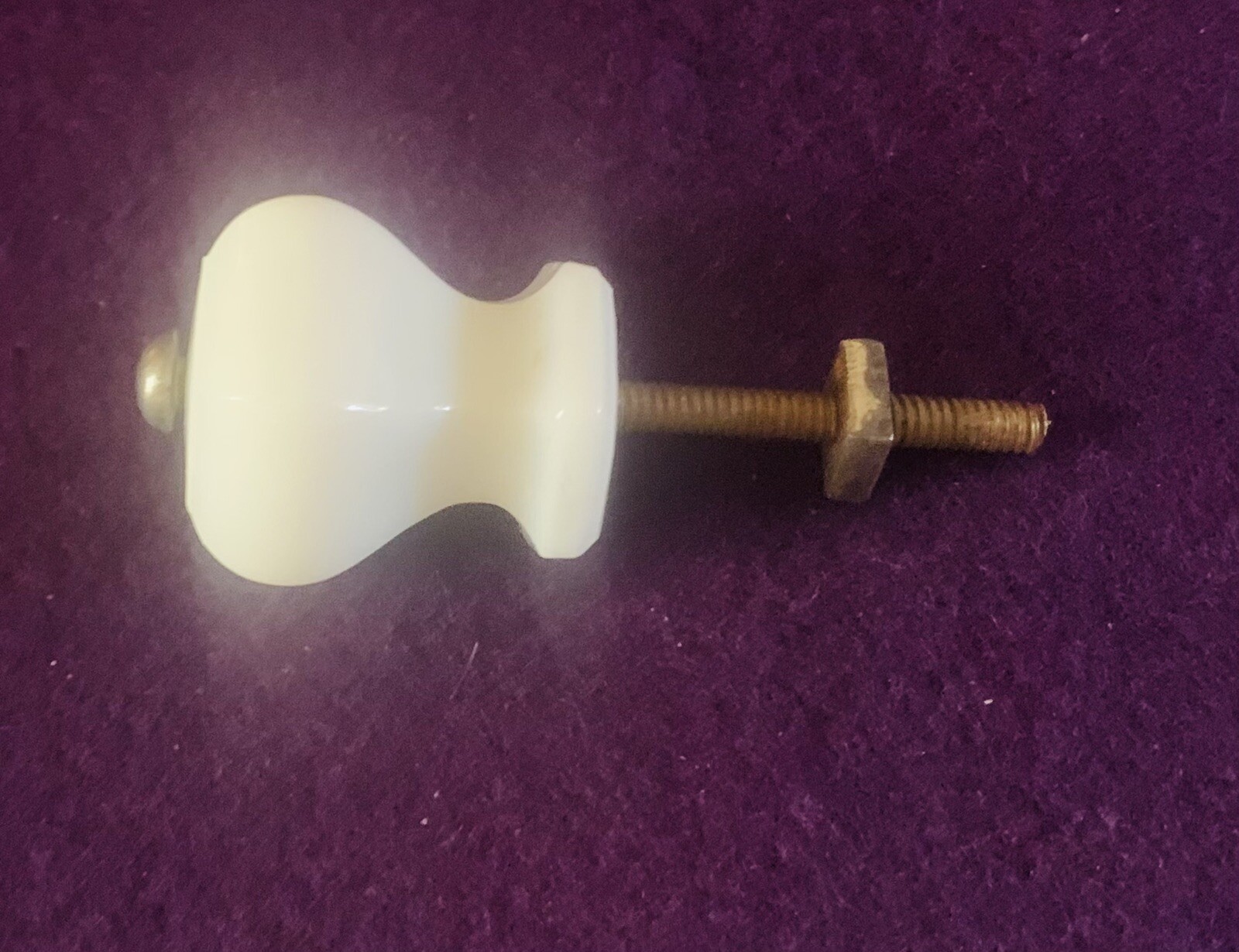 1.25” Antique Hardware Drawer Pull Cabinet Knob hexagon Porcelain milk glass