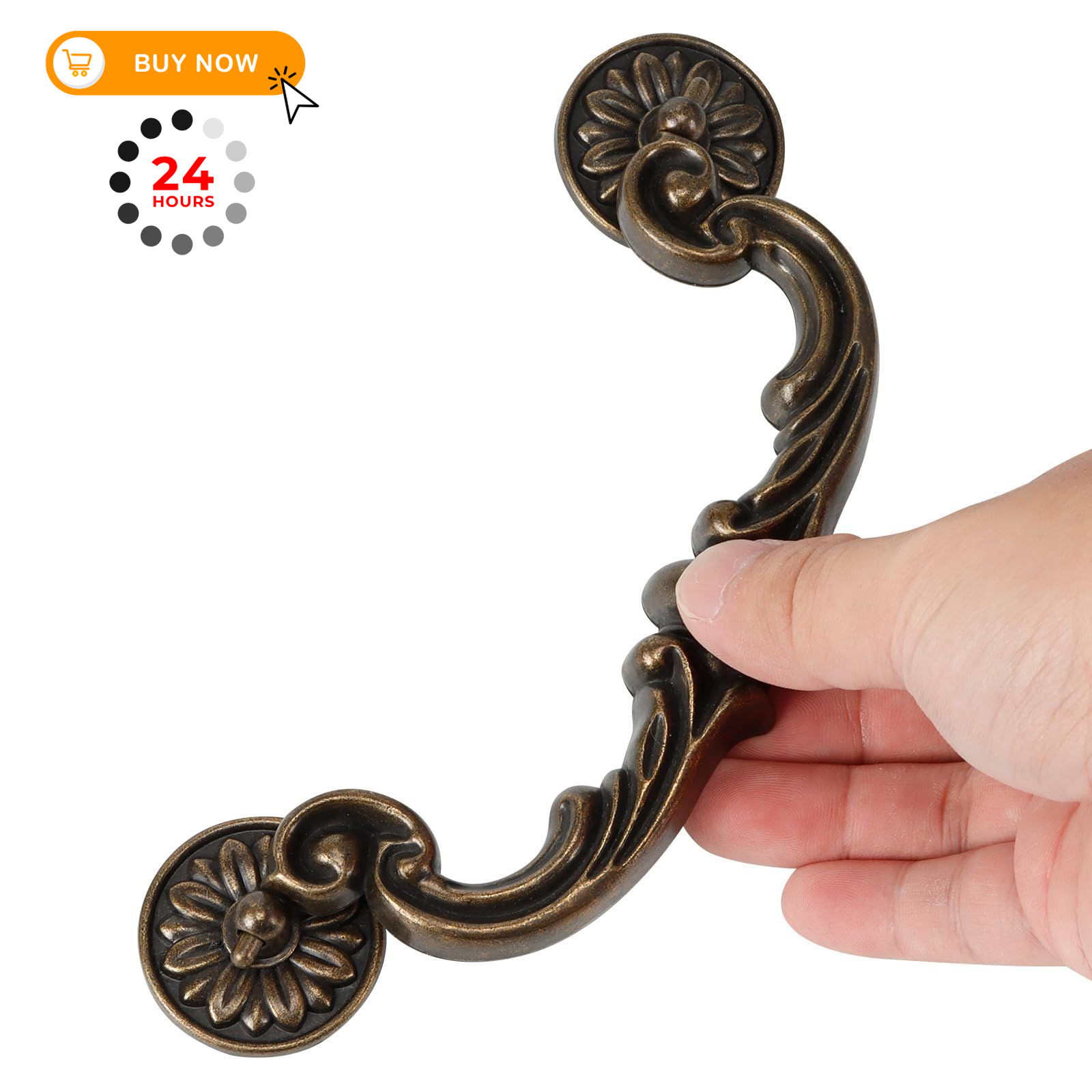 sckoten 4Pcs Vintage Drop Bail Pull Handles- 6 Inch Hole Antique Bronze