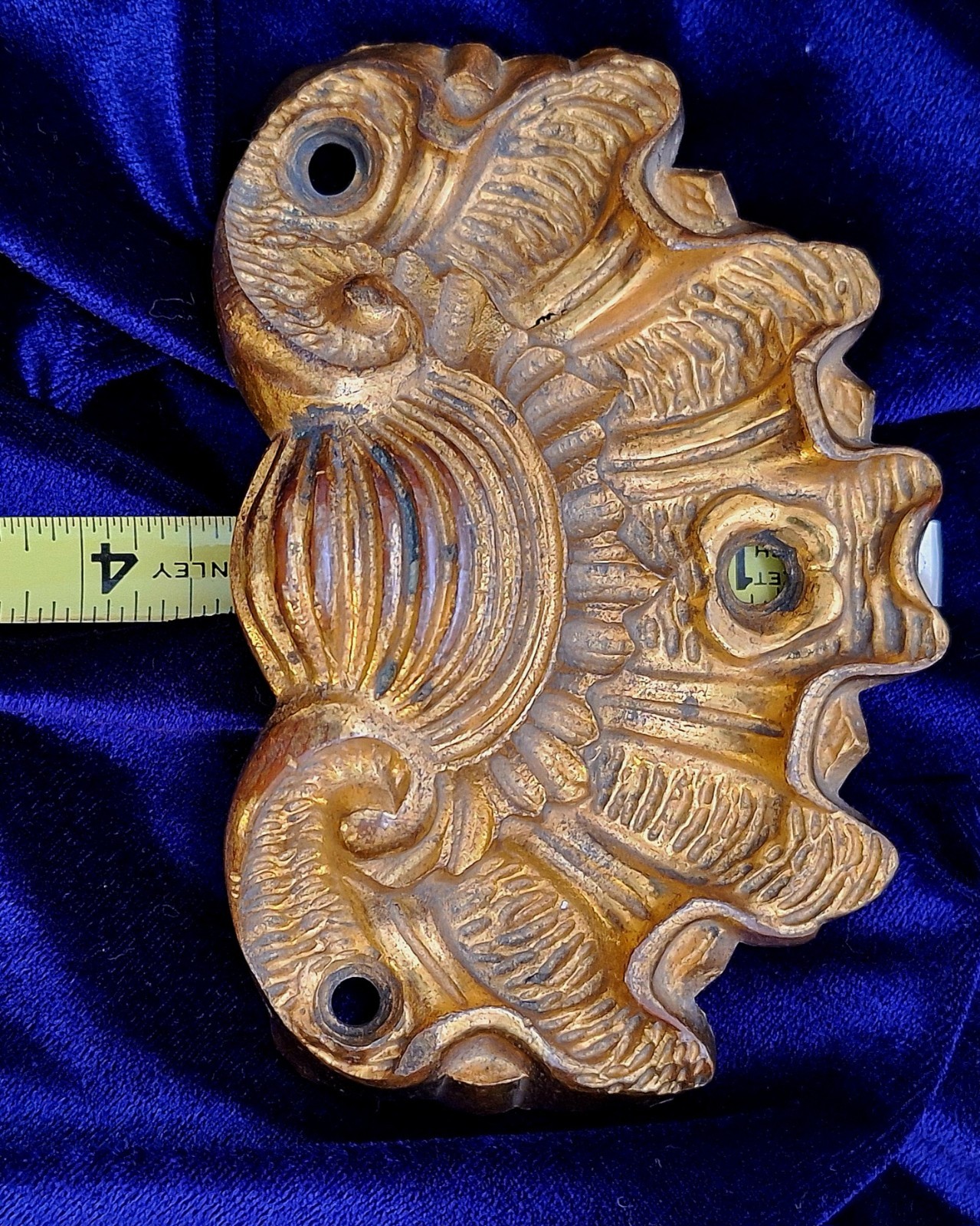 Gold Gilt Bronze Drawer Cupboard Pulls Clam Shell Antique French Quality Cast