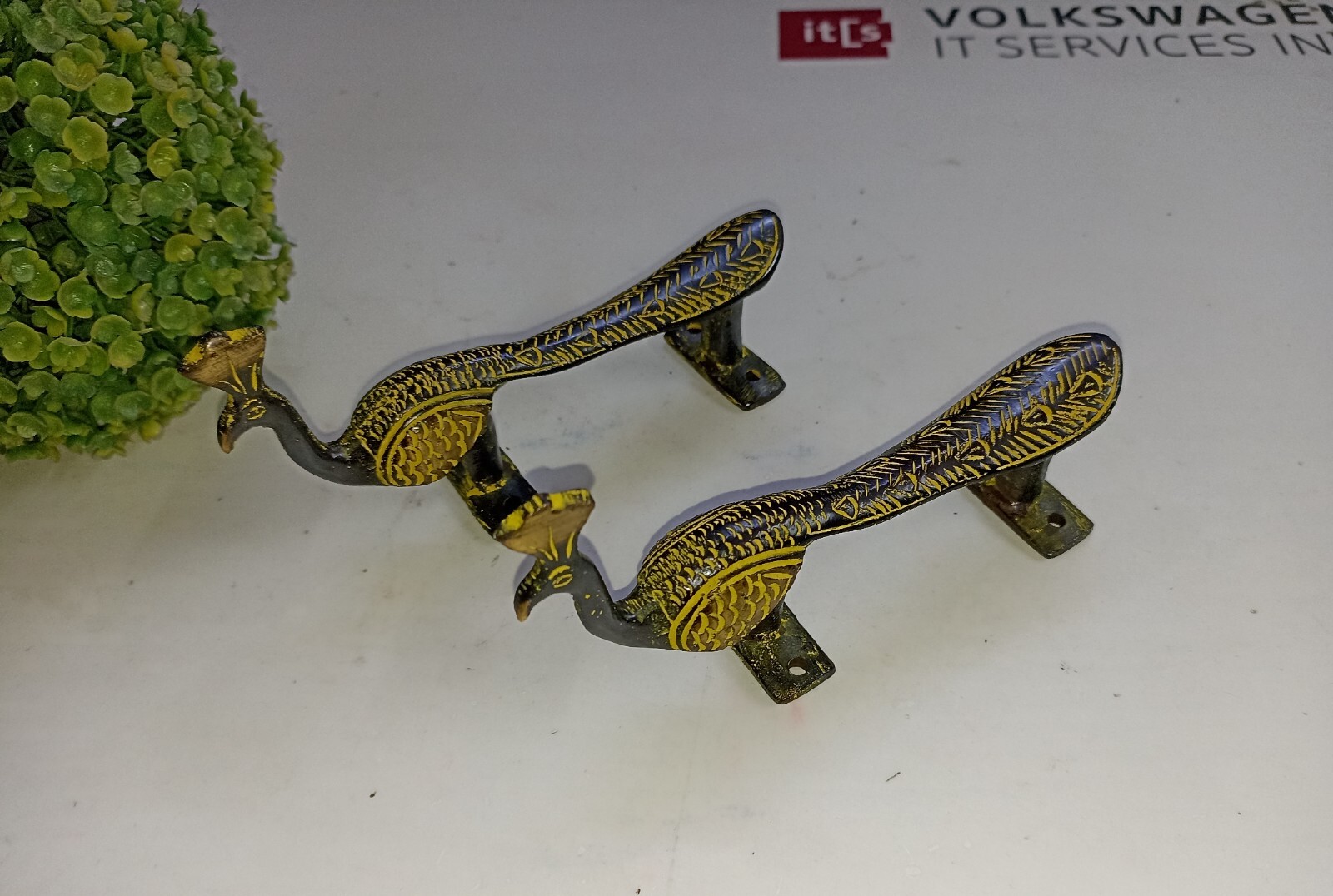Peacock Shape Decorative Door Handle Home Gate Pull Furnish Handmade Gift GTX