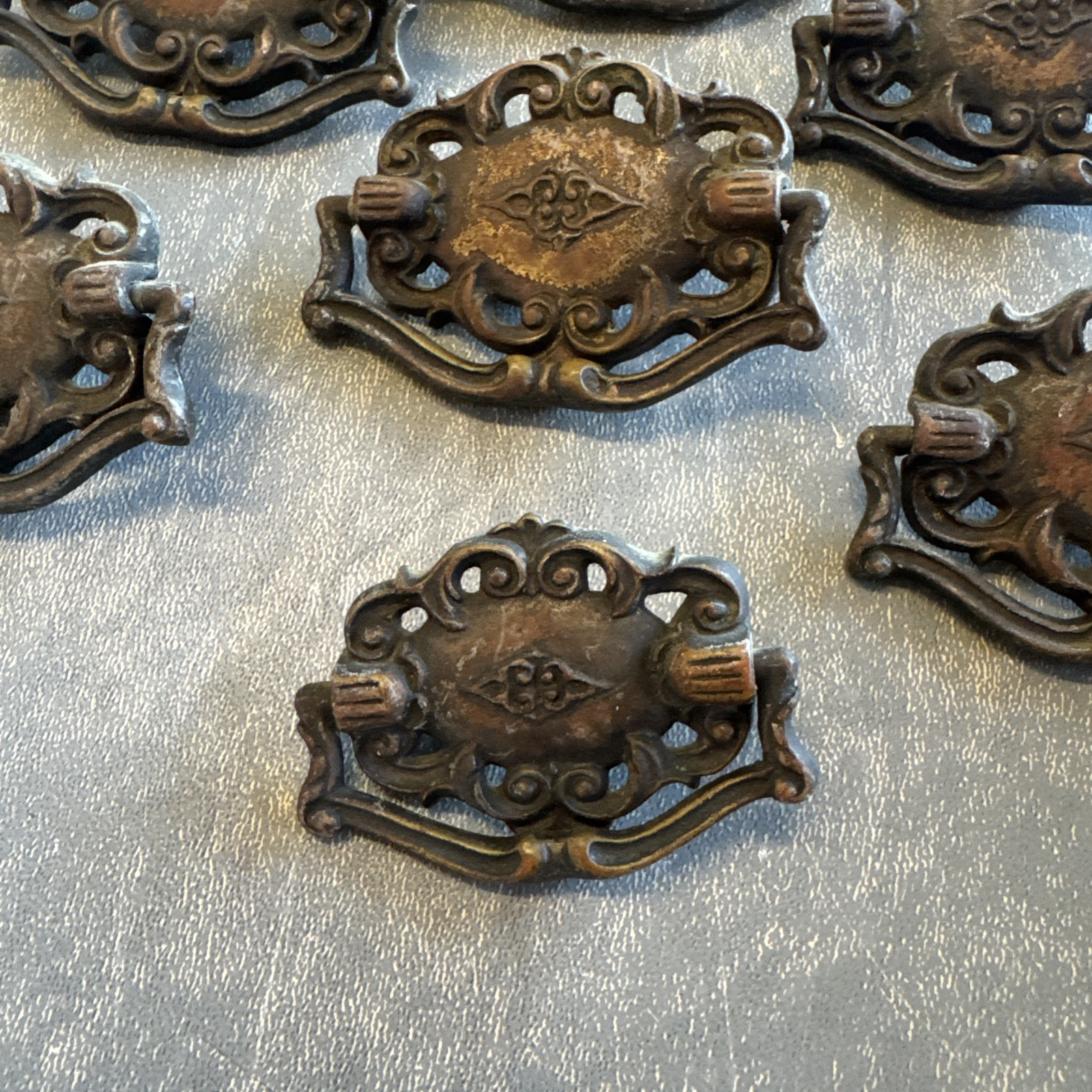 1920s Spanish drawer pulls 6pc