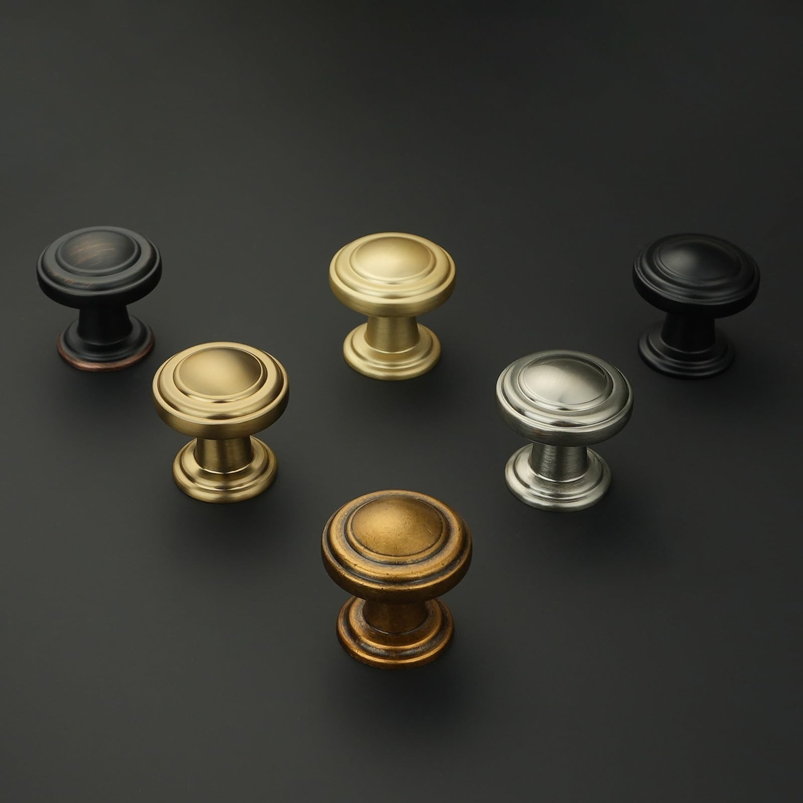 10 Pack Brushed Satin Nickel Kitchen Cabinet Knobs Round Zinc Alloy Cabinet K…