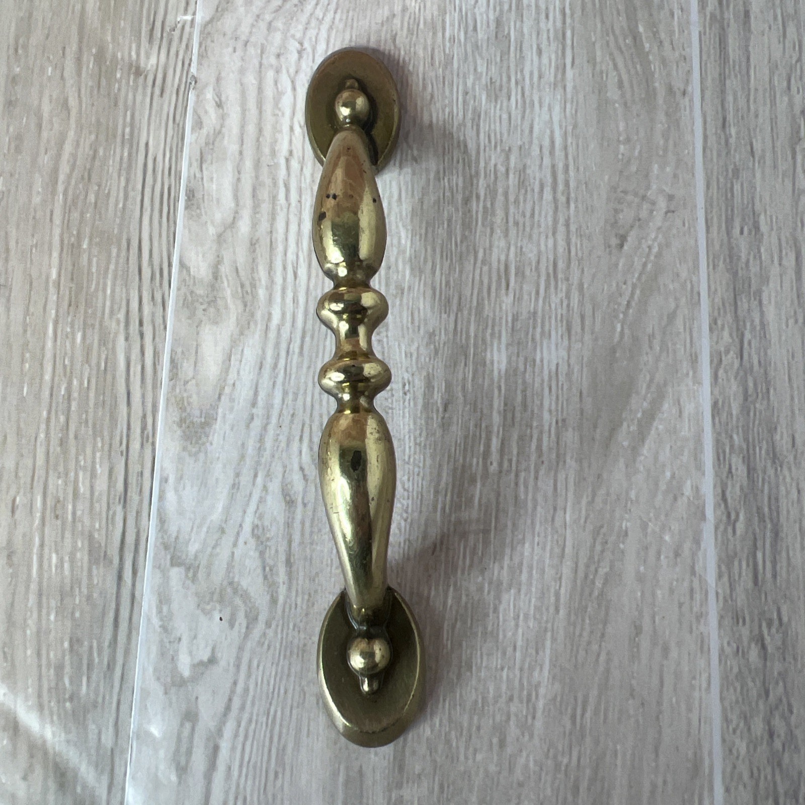6 Antique Brass Cabinet Handles 3 Inch on Center with Screws.