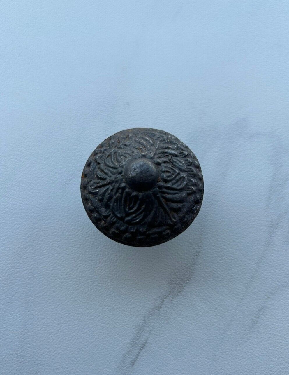 Vintage Cast Iron Round Cabinet Drawer Door Ornate Knobs Handles 6pcs
