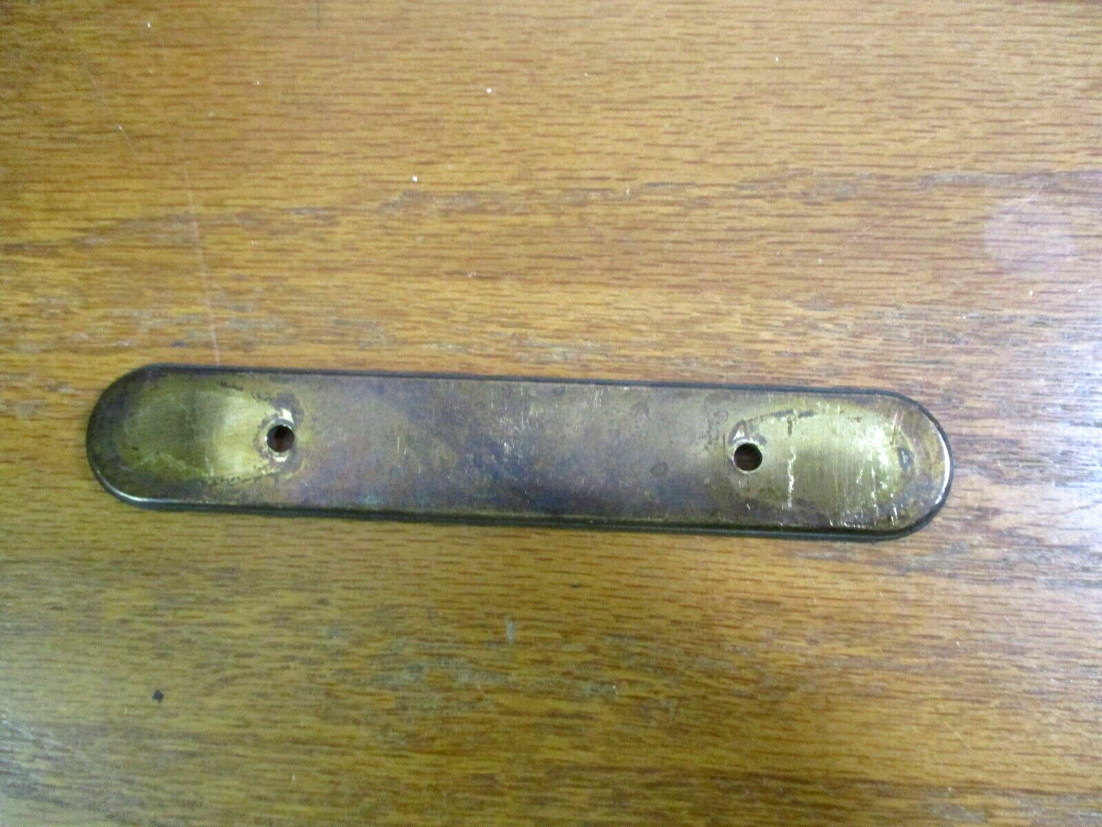 Amerock H6-3871 Aged Tarnished Dark Brass Pull Handle Backplate 3″ Centers Vtg