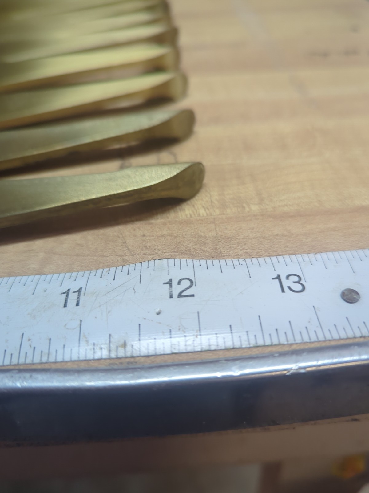 10 Vintage Long Art Deco Brass Drawer or Cabinet Pull Dresser Handle, 12″