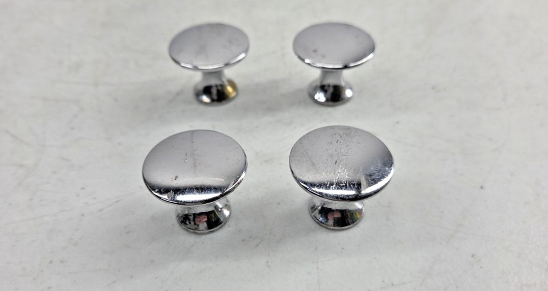 Vintage Lot of 9 Random Cabinet Round Drawer Pull Knobs As Is Floral Chrome