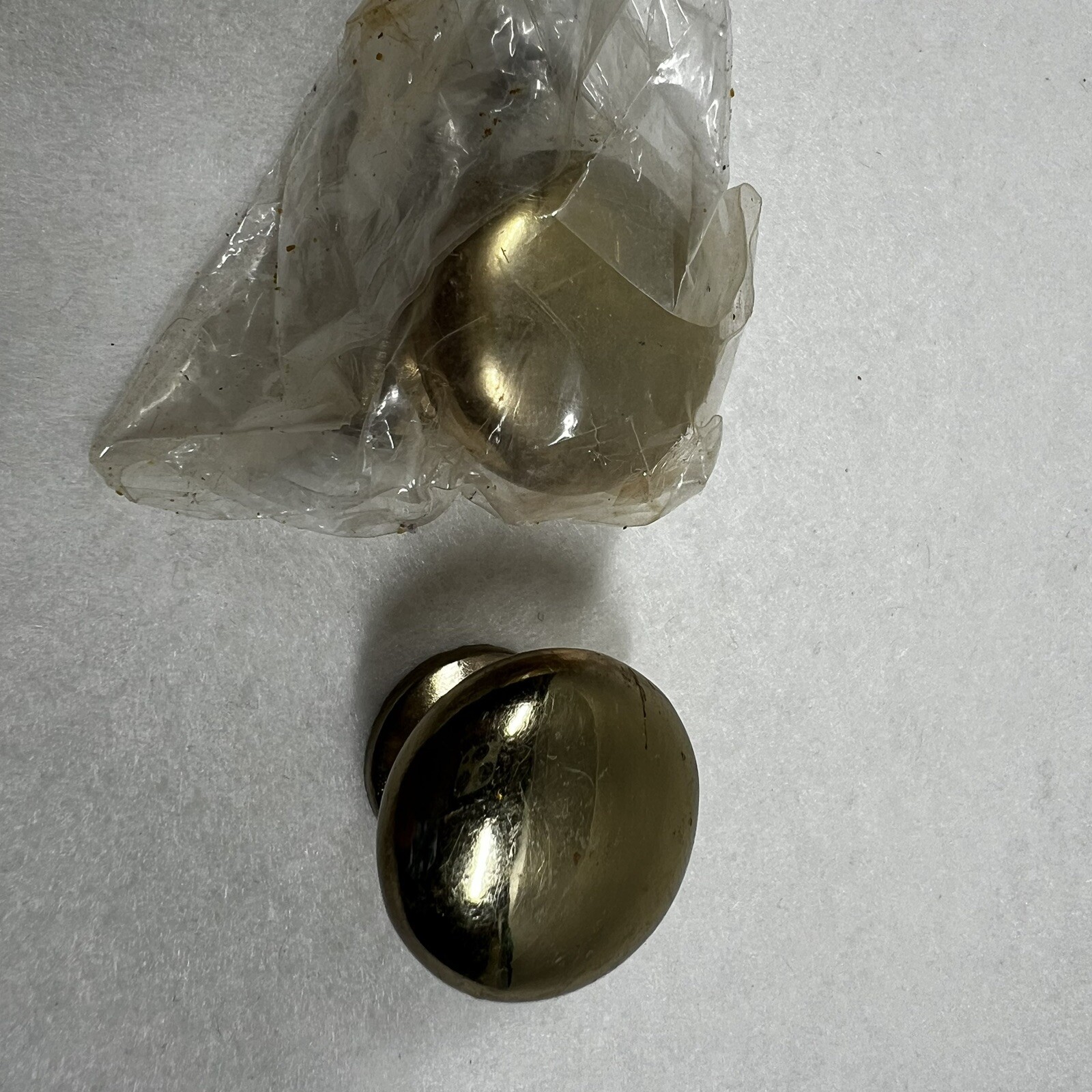 Lot of 3 Solid Brass 1″ Cabinet Drawer Knobs Mushroom Pulls with Screws 70s
