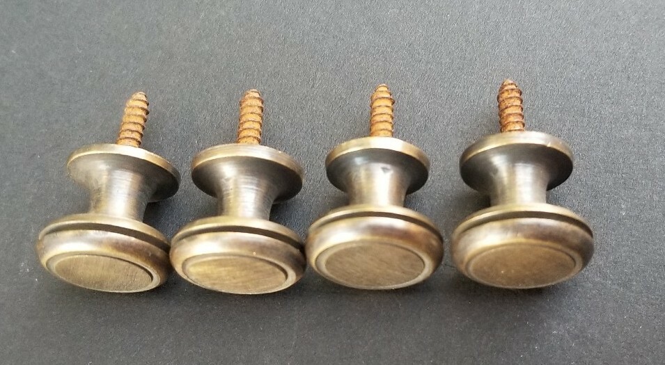 4 Solid Brass Stacking Barrister Bookcase 5/8″dia Knobs drawer Pulls #K26