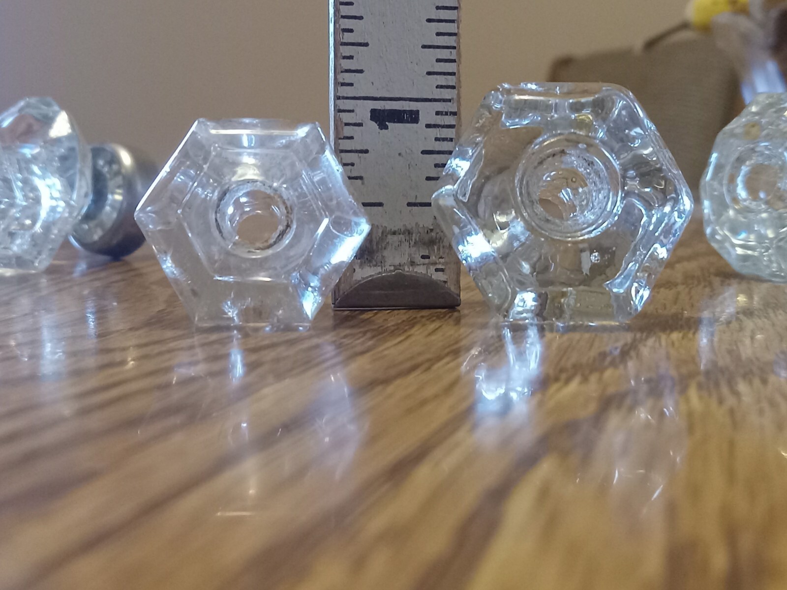 Set 15 Drawer Knobs Antique Clear Crystal Glass Dresser Cabinet Pulls Hardware