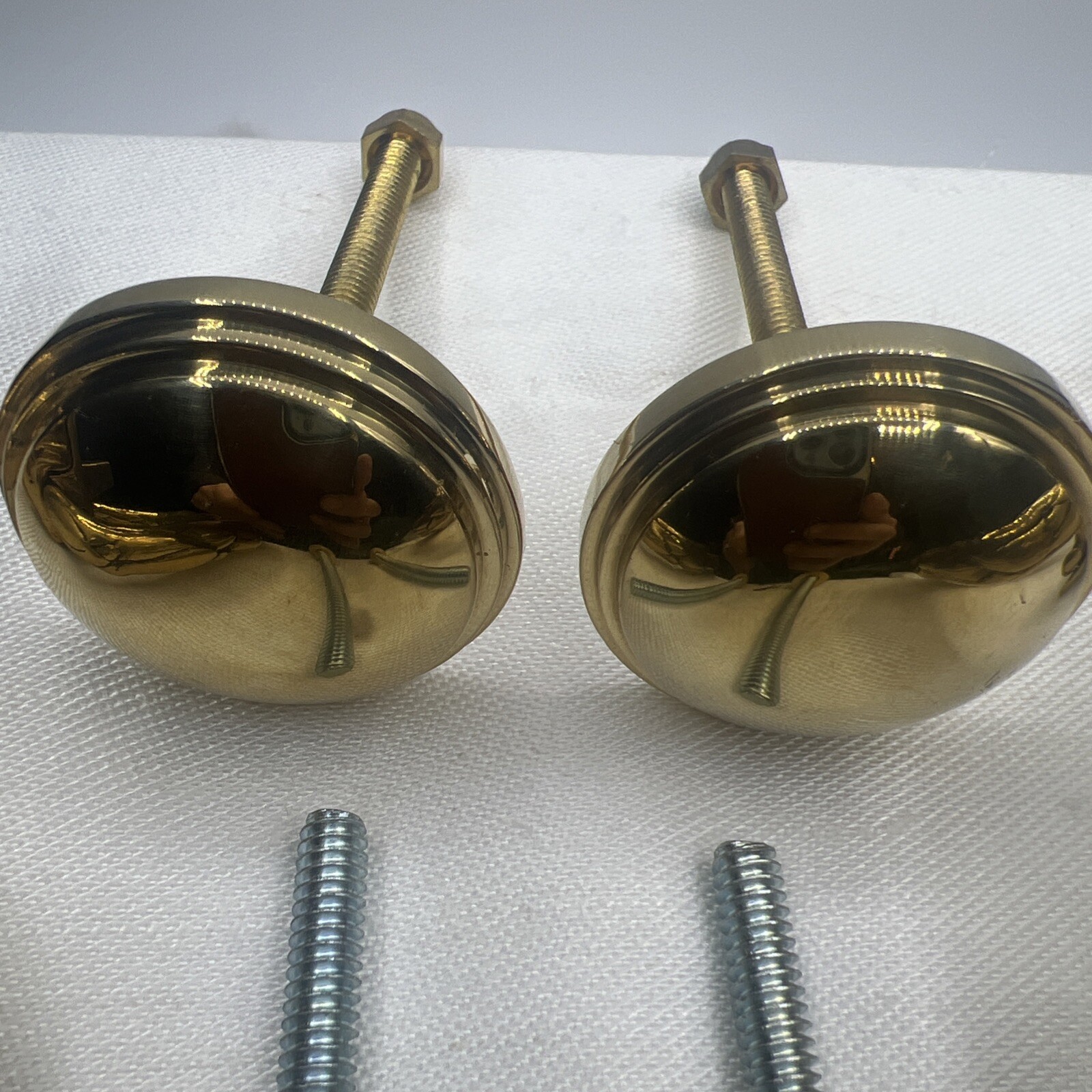 Brass French Victorian Knocker Drop Ring 4” Diameter Drawer pull Knob Set Of 2