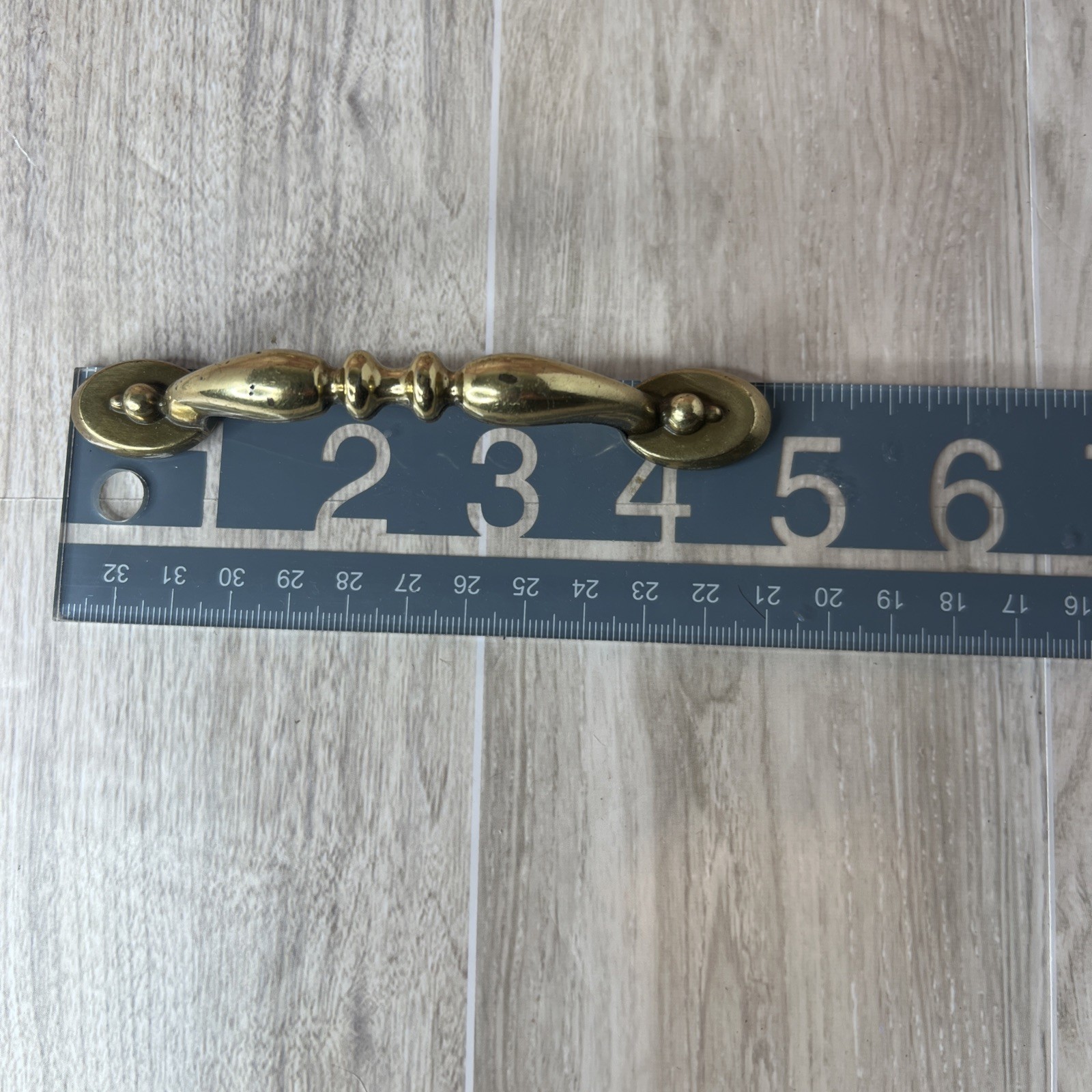 6 Antique Brass Cabinet Handles 3 Inch on Center with Screws.