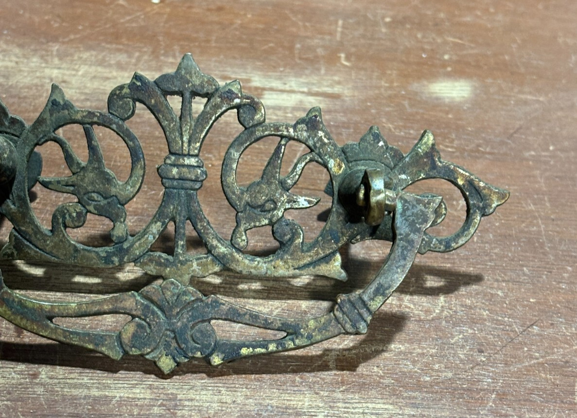 Vintage Antique Ornate Fancy Drop Bail Drawer Pull. 3 inch CTC