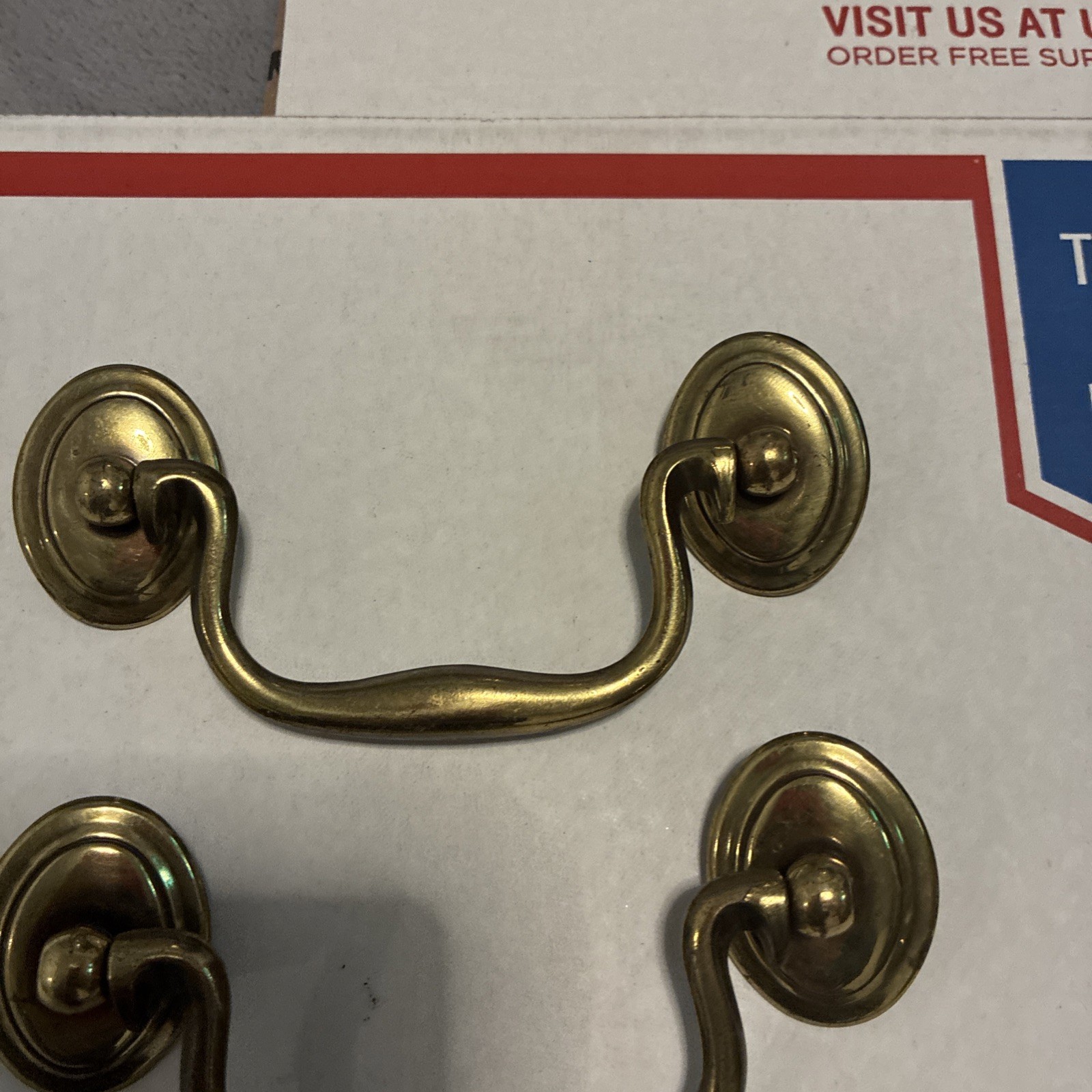 5pcsDrexel Esperanto Drawer Pull Tall Dresser Brass Vintage Drop Bail MCM Handle