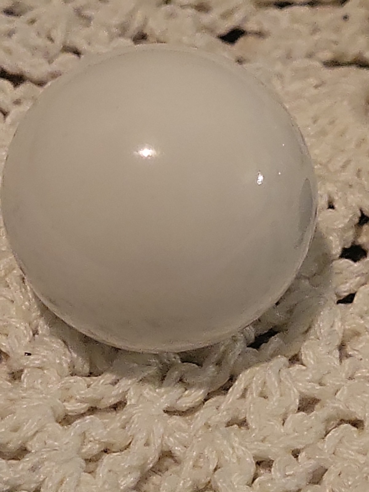 Set of 4 Vintage White Ceramic Drawer Pulls Knobs + Round With Flat Bottom