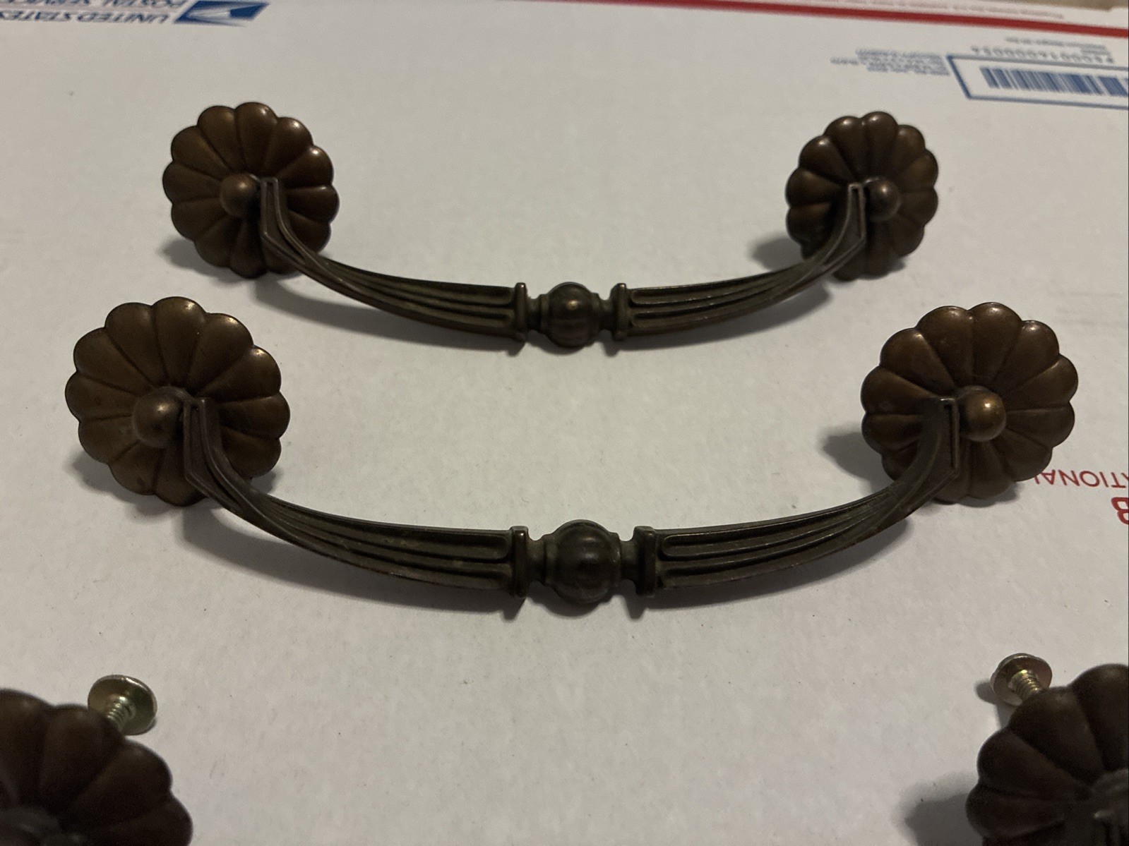 3pcsDrexel Esperanto Drawer Pull Tall Dresser Brass Vintage Drop Bail MCM Handle