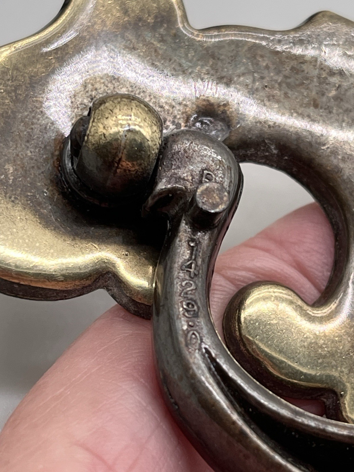 Set 22 Vtg Brass Chippendale Batwing Drawer Pulls Bail Handles & 6 Ring Pulls