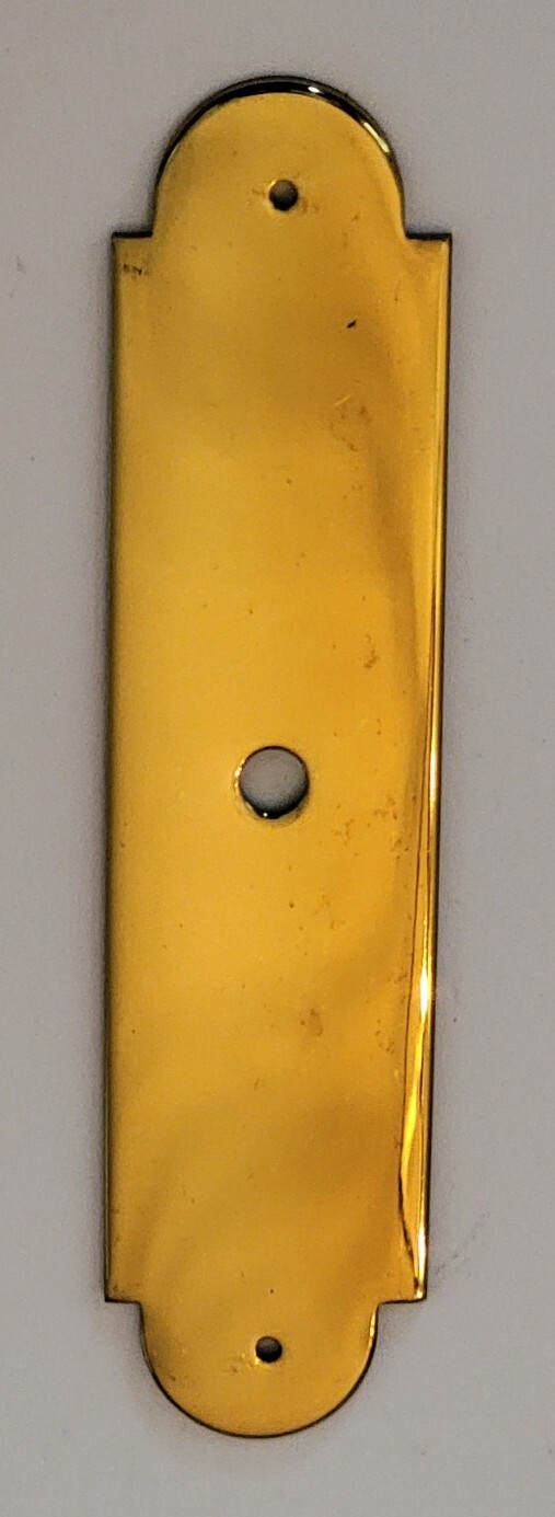 NOS NEW OLD STOCK Vintage Brass Backplate DOOR KNOB PULL 4″ Basic