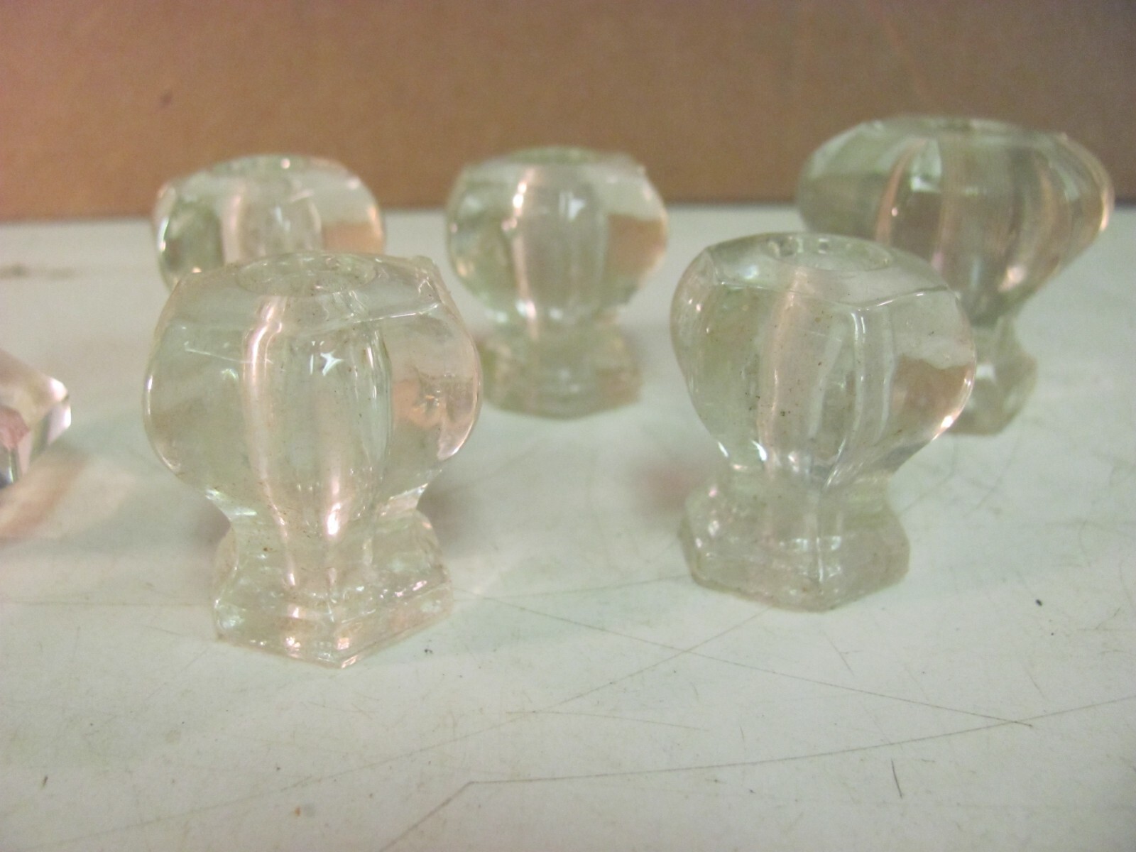 VINTAGE LOT GLASS DRAWER CABINET DOOR PULLS KNOBS FURNITURE DESK USA