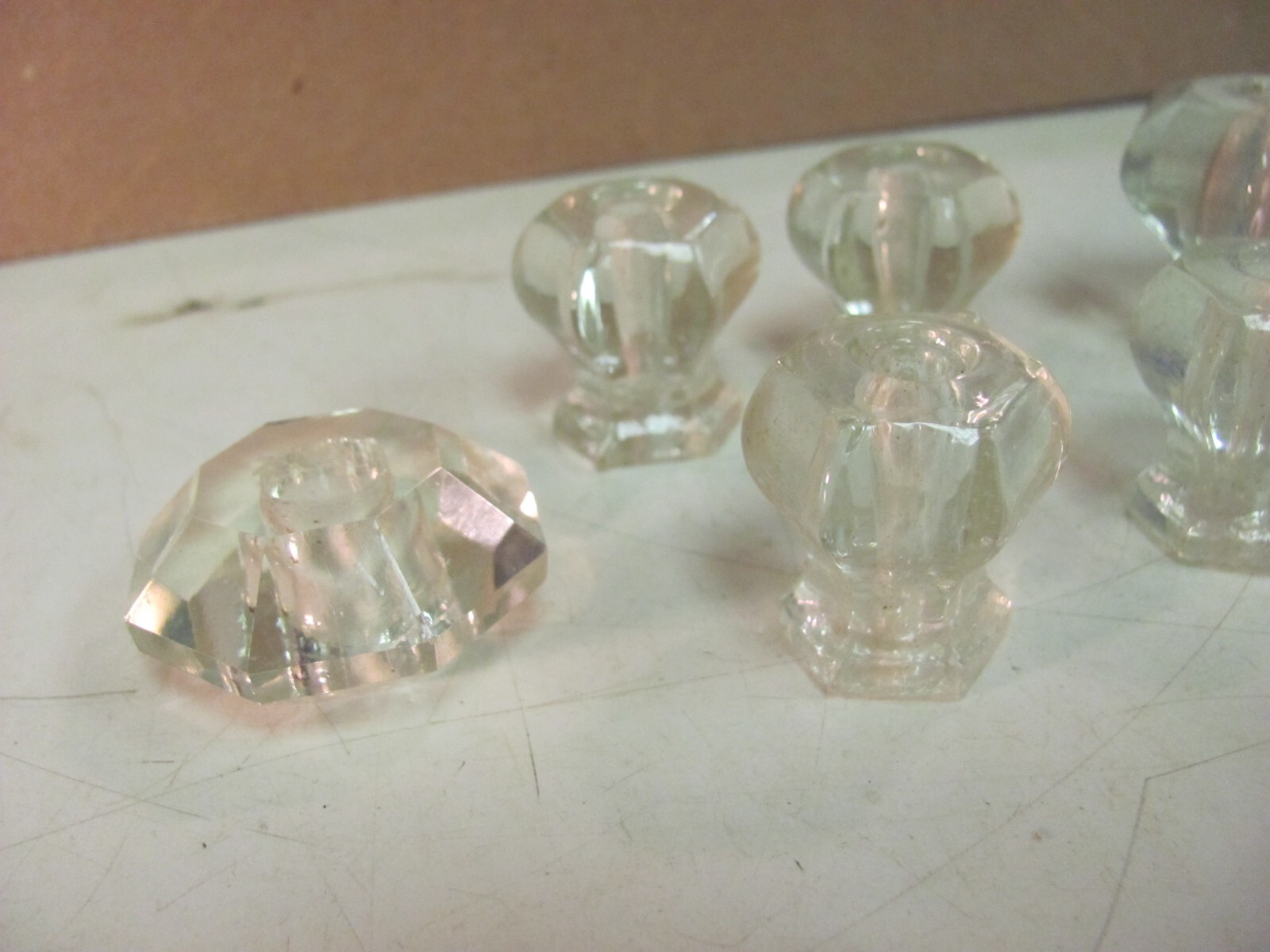 VINTAGE LOT GLASS DRAWER CABINET DOOR PULLS KNOBS FURNITURE DESK USA