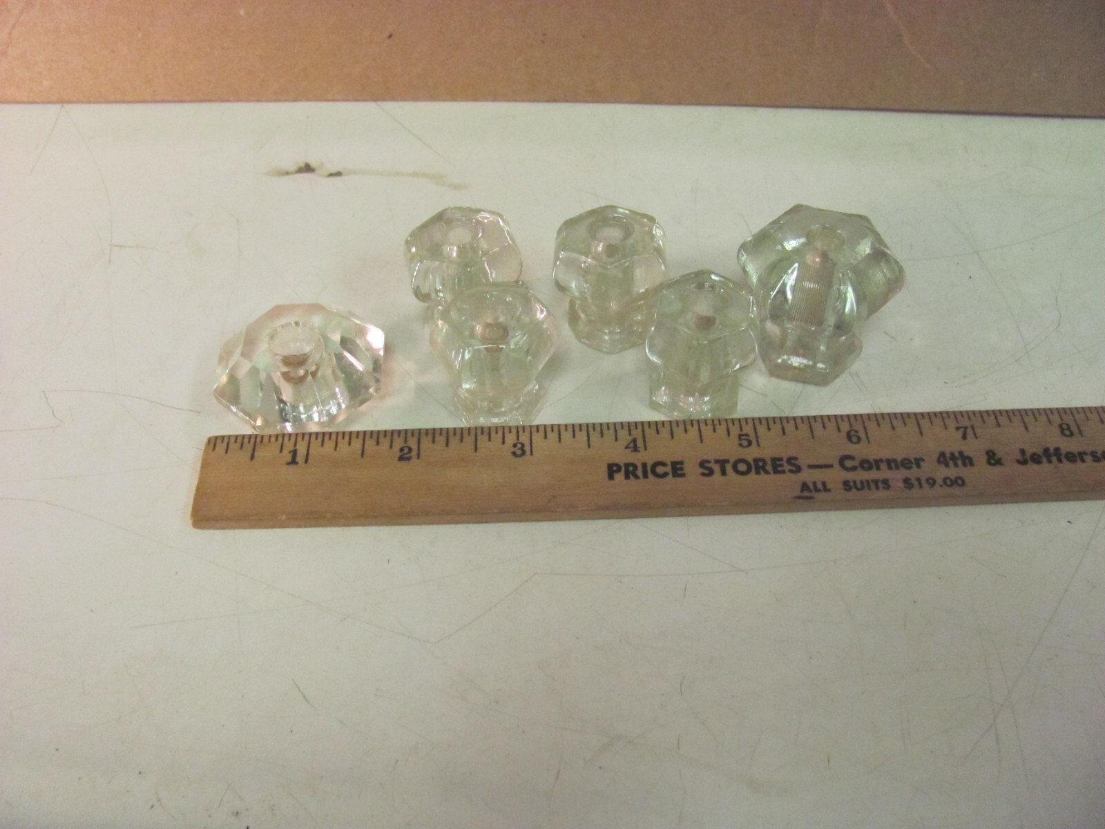 VINTAGE LOT GLASS DRAWER CABINET DOOR PULLS KNOBS FURNITURE DESK USA