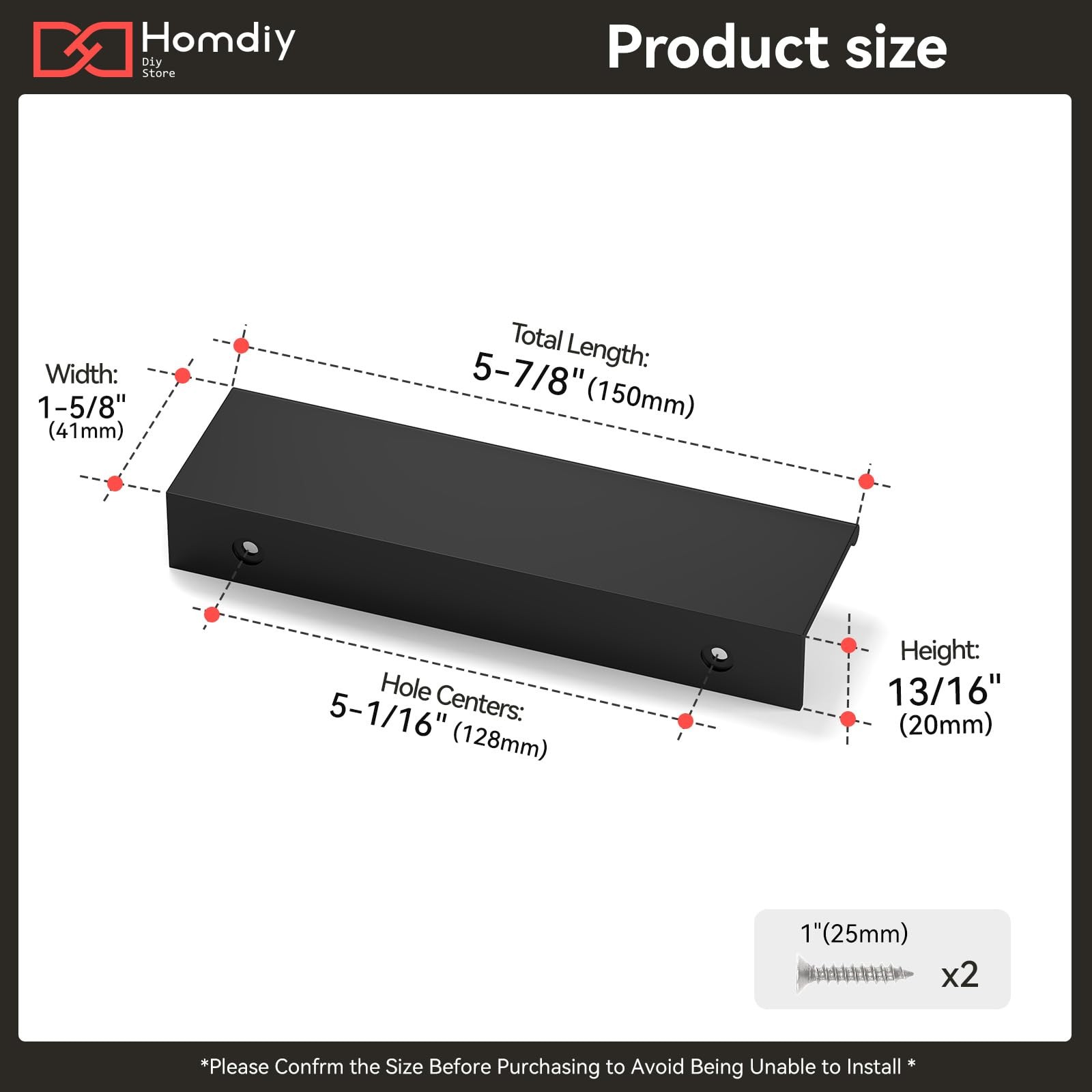 Homdiy 10 Pack Black Cabinet Pulls 5 Inch Edge Finger Pull For Kitchen Cabinets