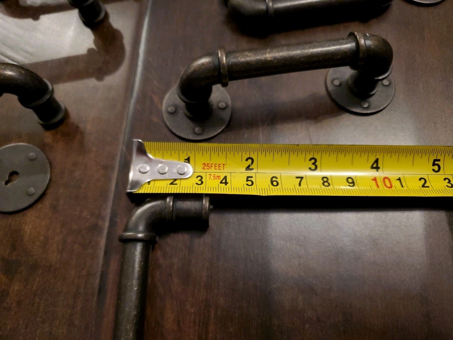 Six 3.5″ Industrial Farm Bronze Tone Cabinet Handle Drawer Pulls 3″ Hole-Hole
