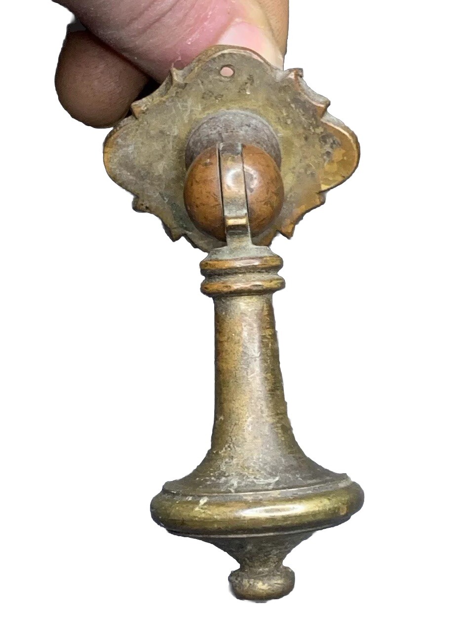 Antique Drexel Esperanto Teardrop Drawer Pull Brass Drop Hinge