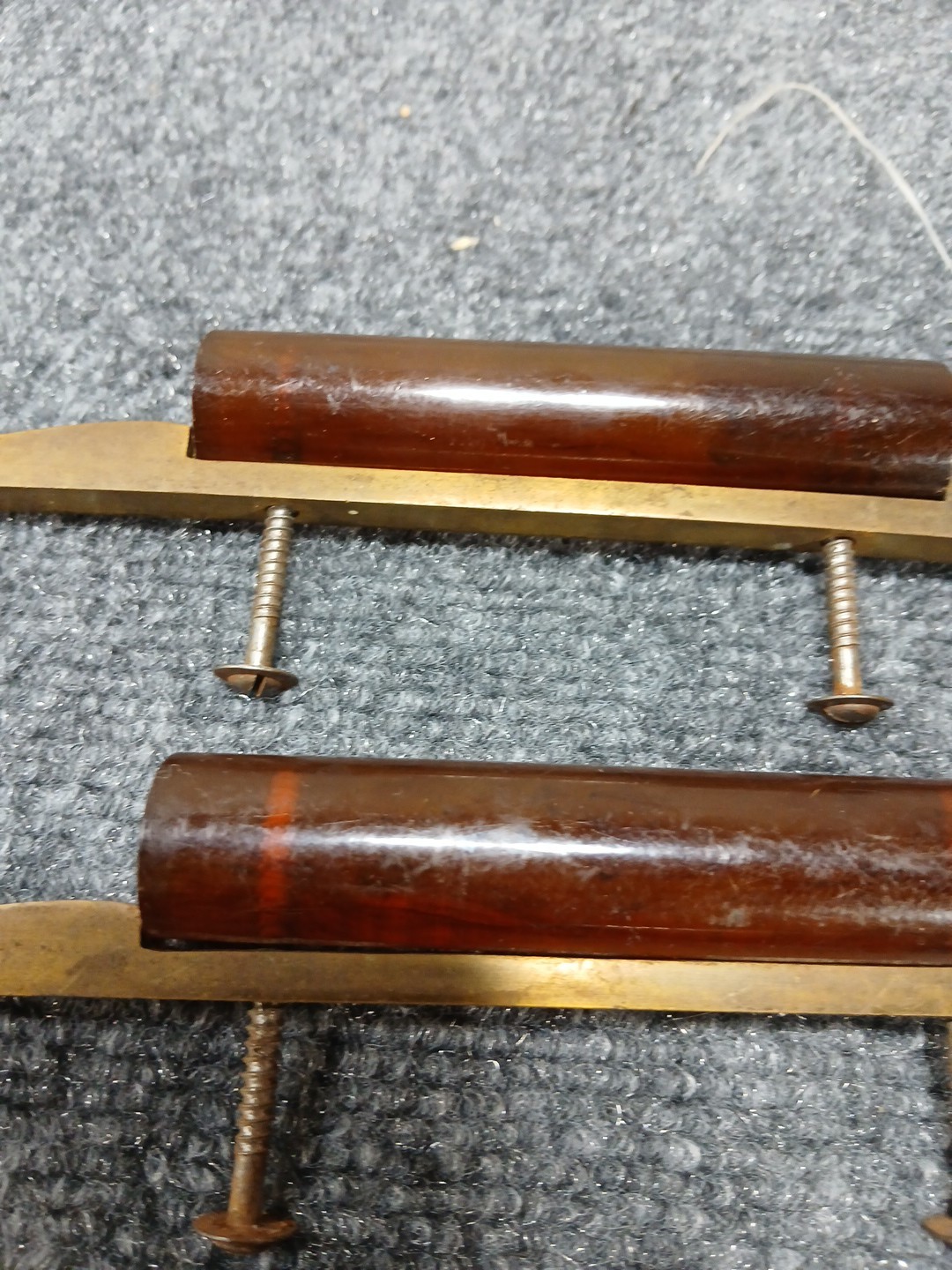 Vintage ANTIQUE Butterscotch Amber Bakelite Drawer Pulls Art Deco Brown