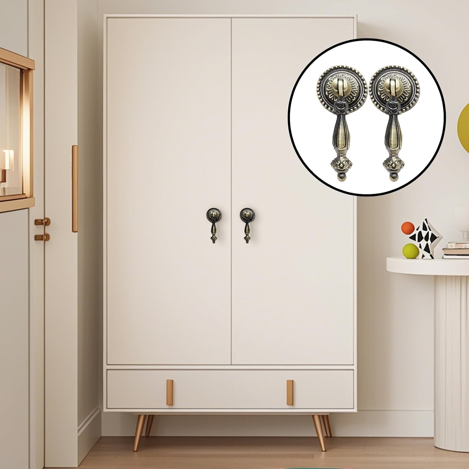 4 Pack Antique Bronze Drawer Pulls – Stylish Tear Drop Knobs for Furniture
