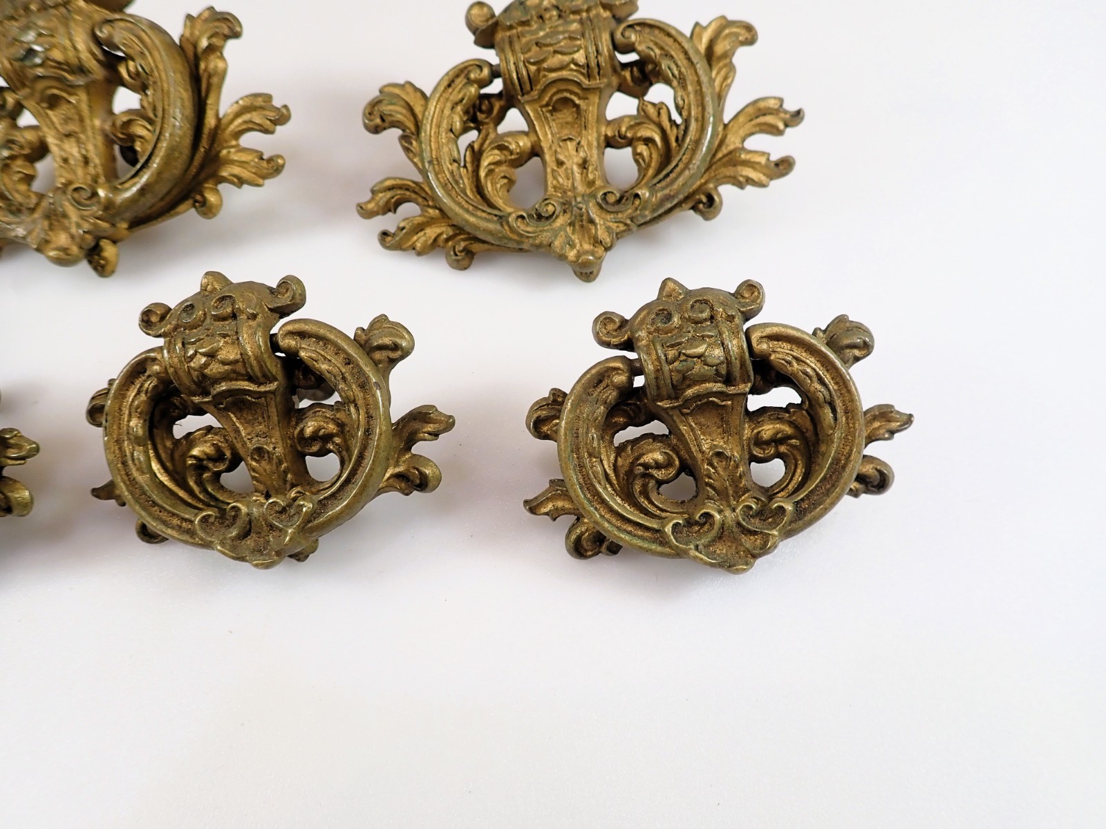 Vintage Keeler Brass Co KBC Ornate Drawer Pulls Lot of 5 Louis XVI Rococo