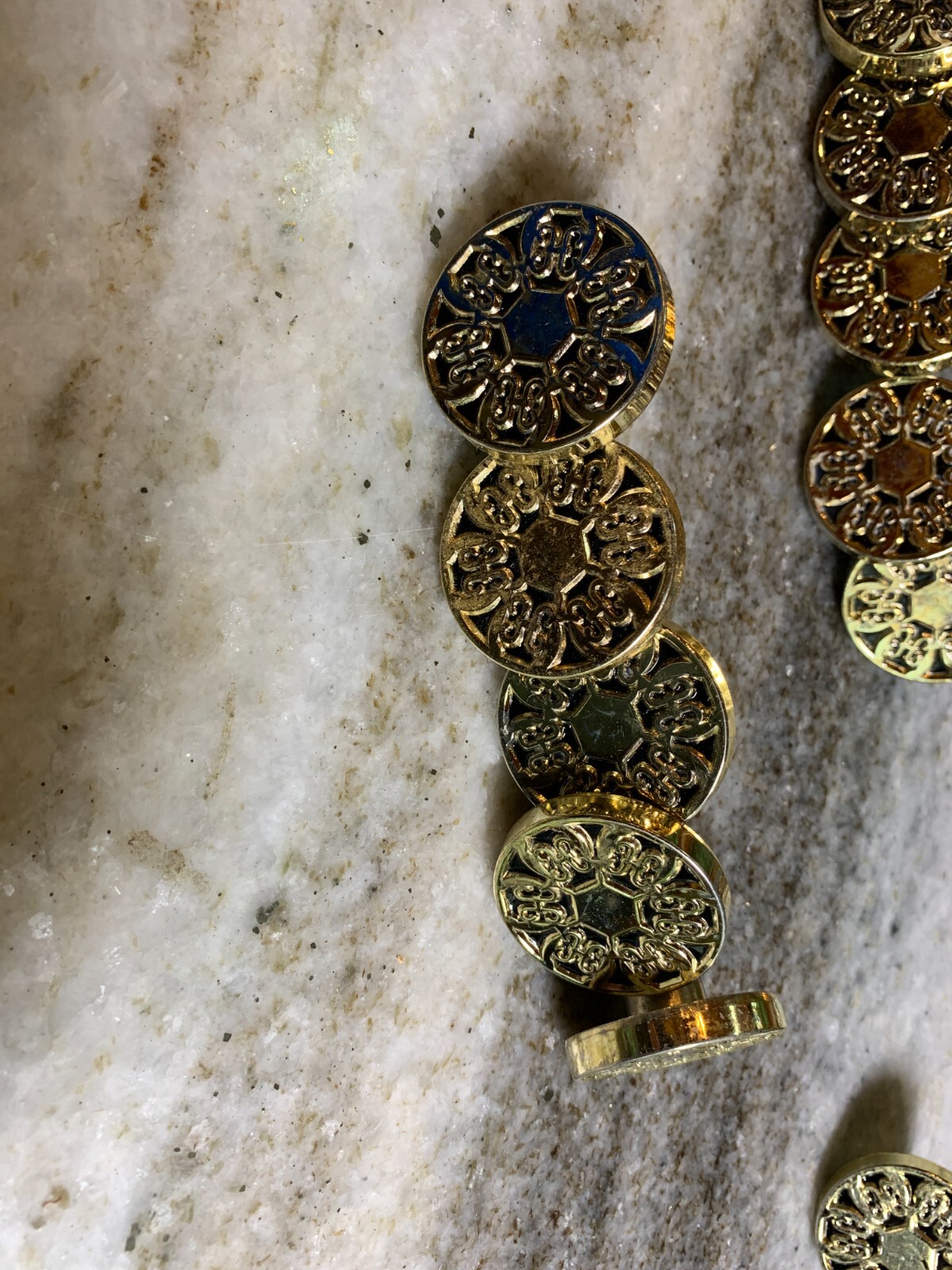 Vintage Mid Century 1960s 60s 1970s 70s Gold Enamel Drawer Knob Pull Knobs Pulls