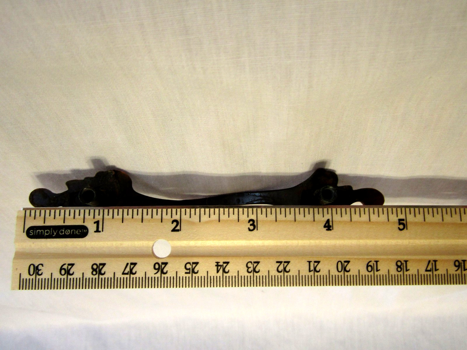 Vintage Antique Copper Flash Curved Leafy Ends Drawer Pull Cabinet Door Handle