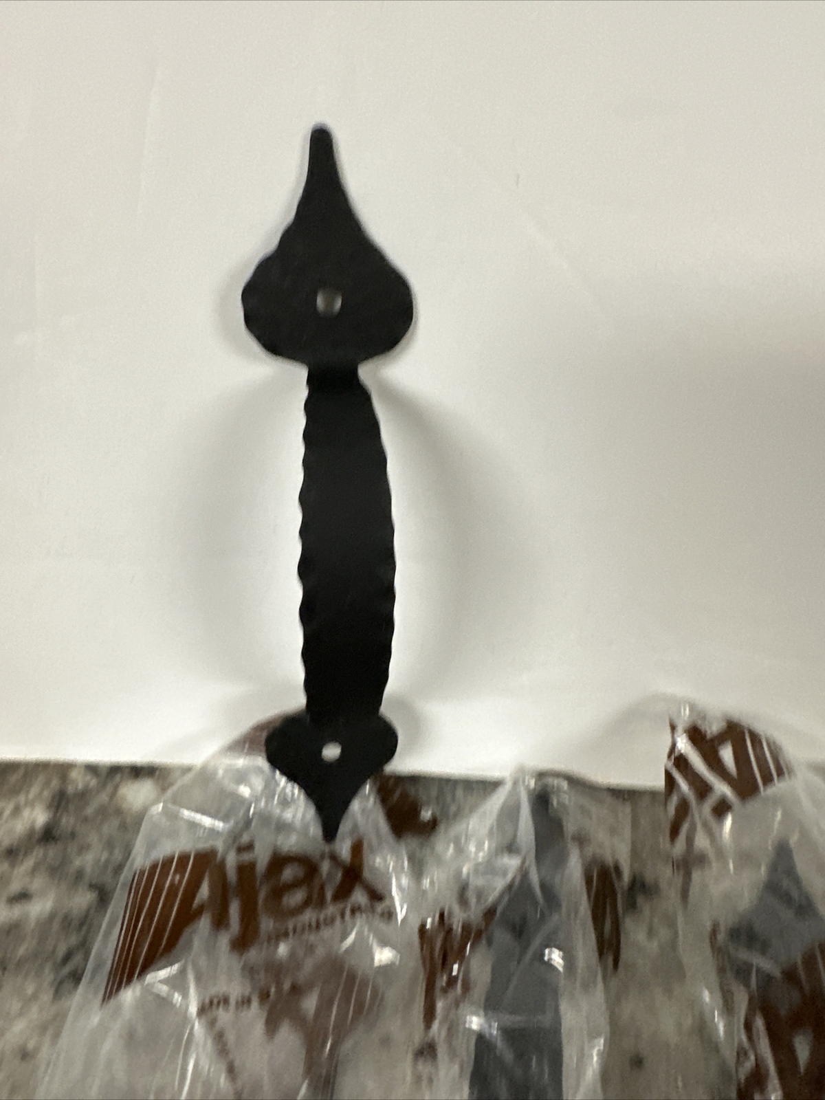 Vtg Ajax 10 Black Early American Spade Shape Pull Handle Mid Century Modern NOS