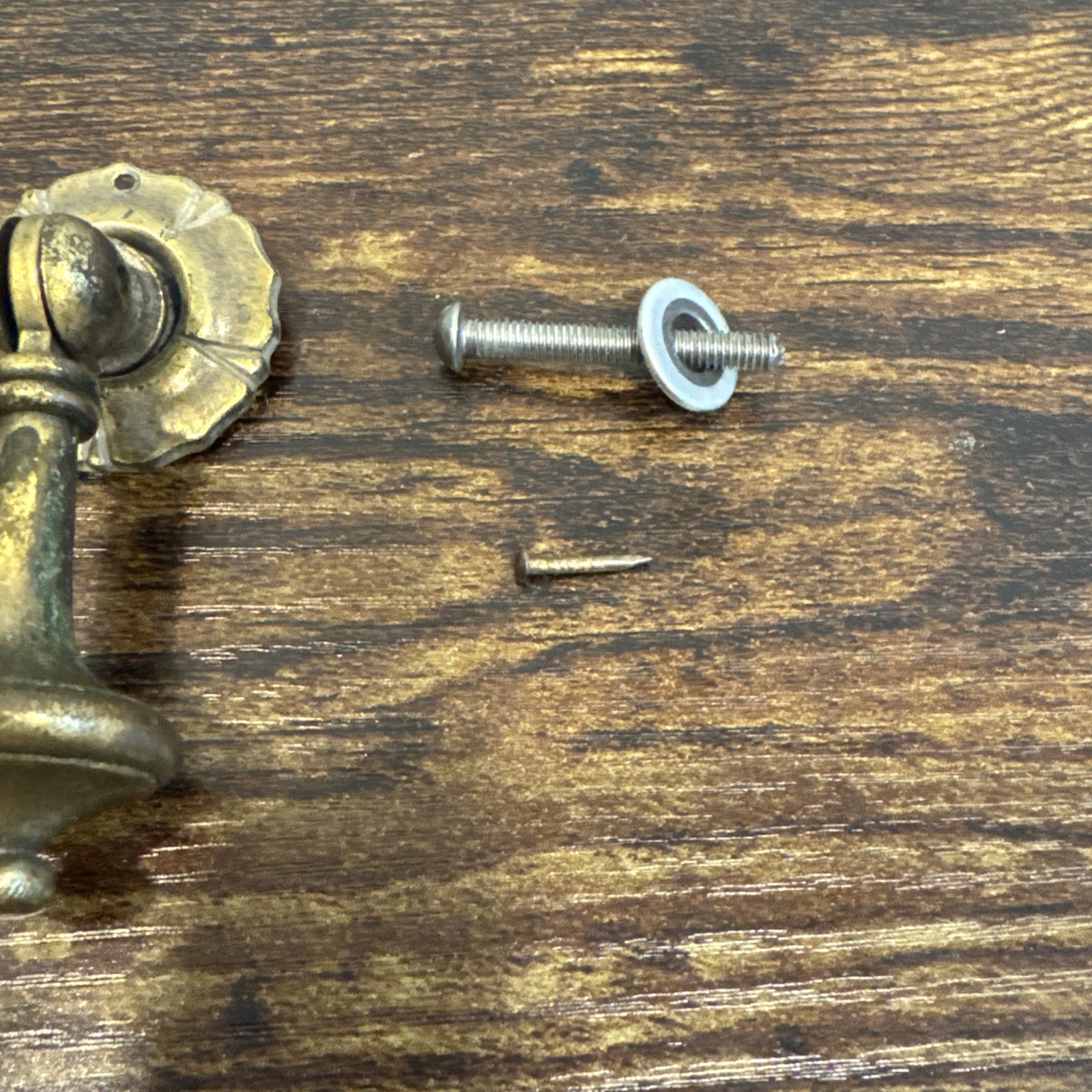 Drexel Esperanto Drawer Pull Teardrop Brass Dresser Handle Backplate Vintage MCM