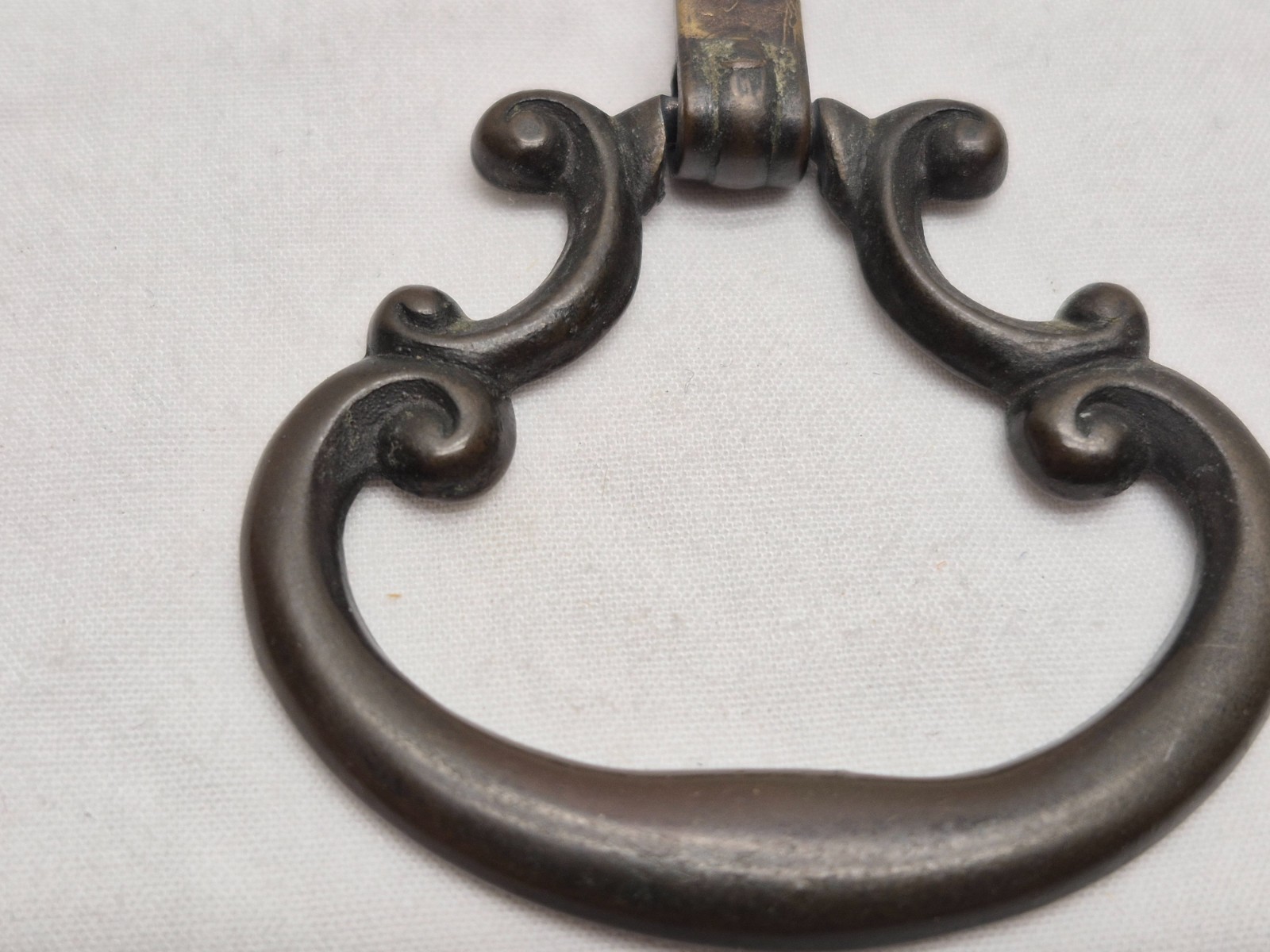 Vintage Antique Ornate Metal Drawer Pull Hardware Drop Ring Knob Bail Furniture