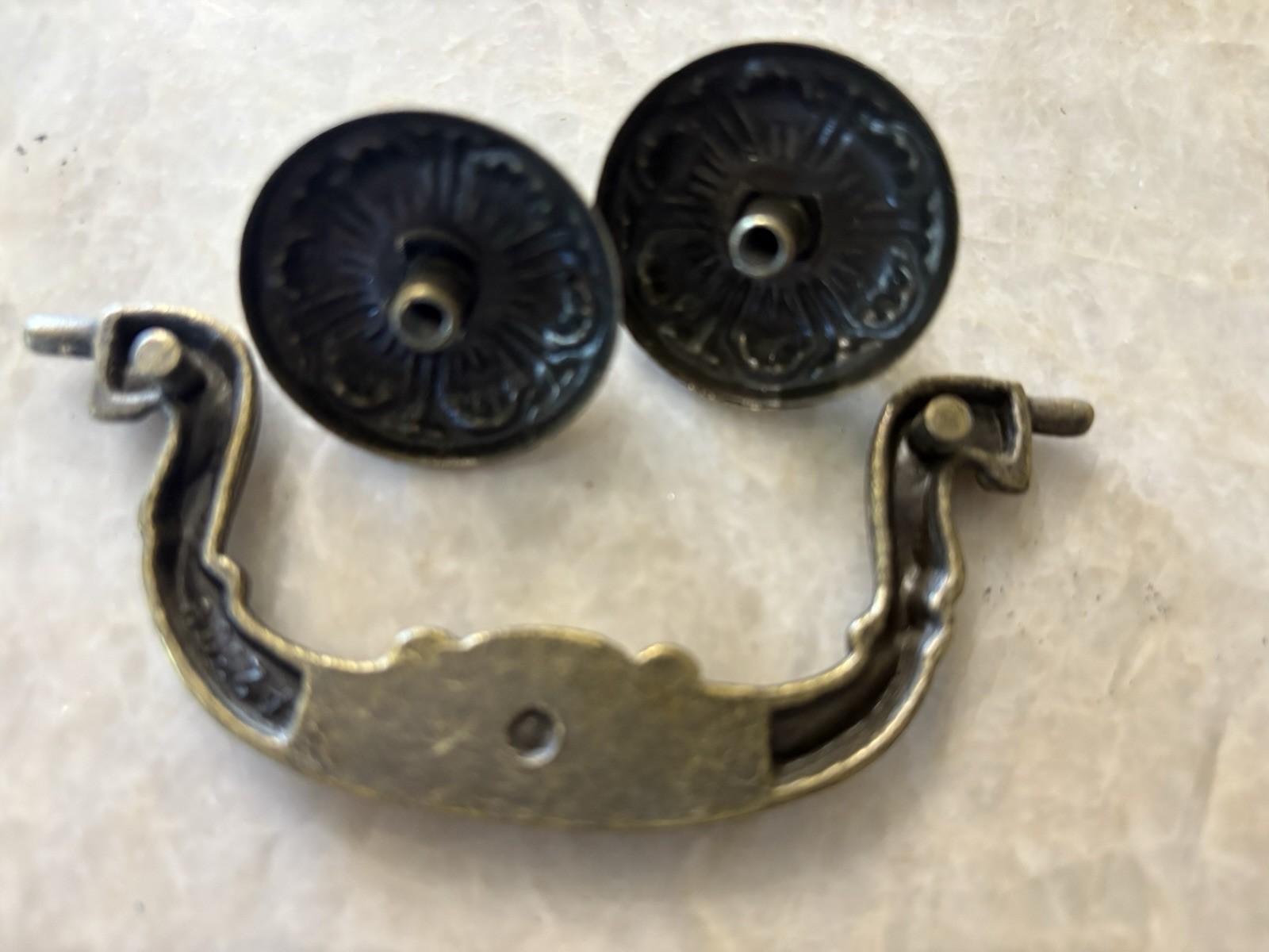 Vintage Rosette Drop Bail Drawer Pull 3.5” Center. Price Is For Each Pull.