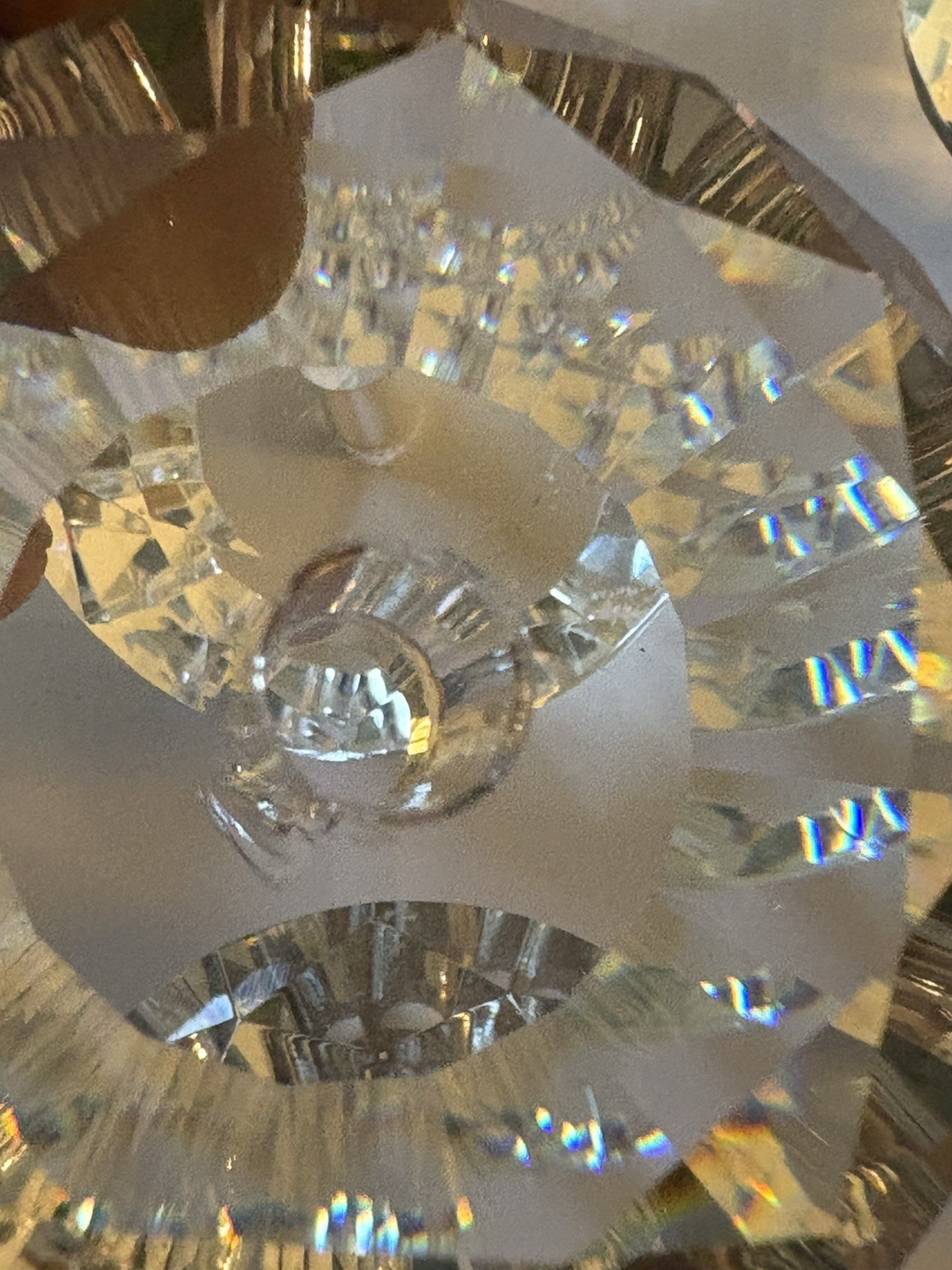 10 Crystal Glass Diamond Shaped Cabinet or Drawer Knobs 2 3/8 Inches Diameter