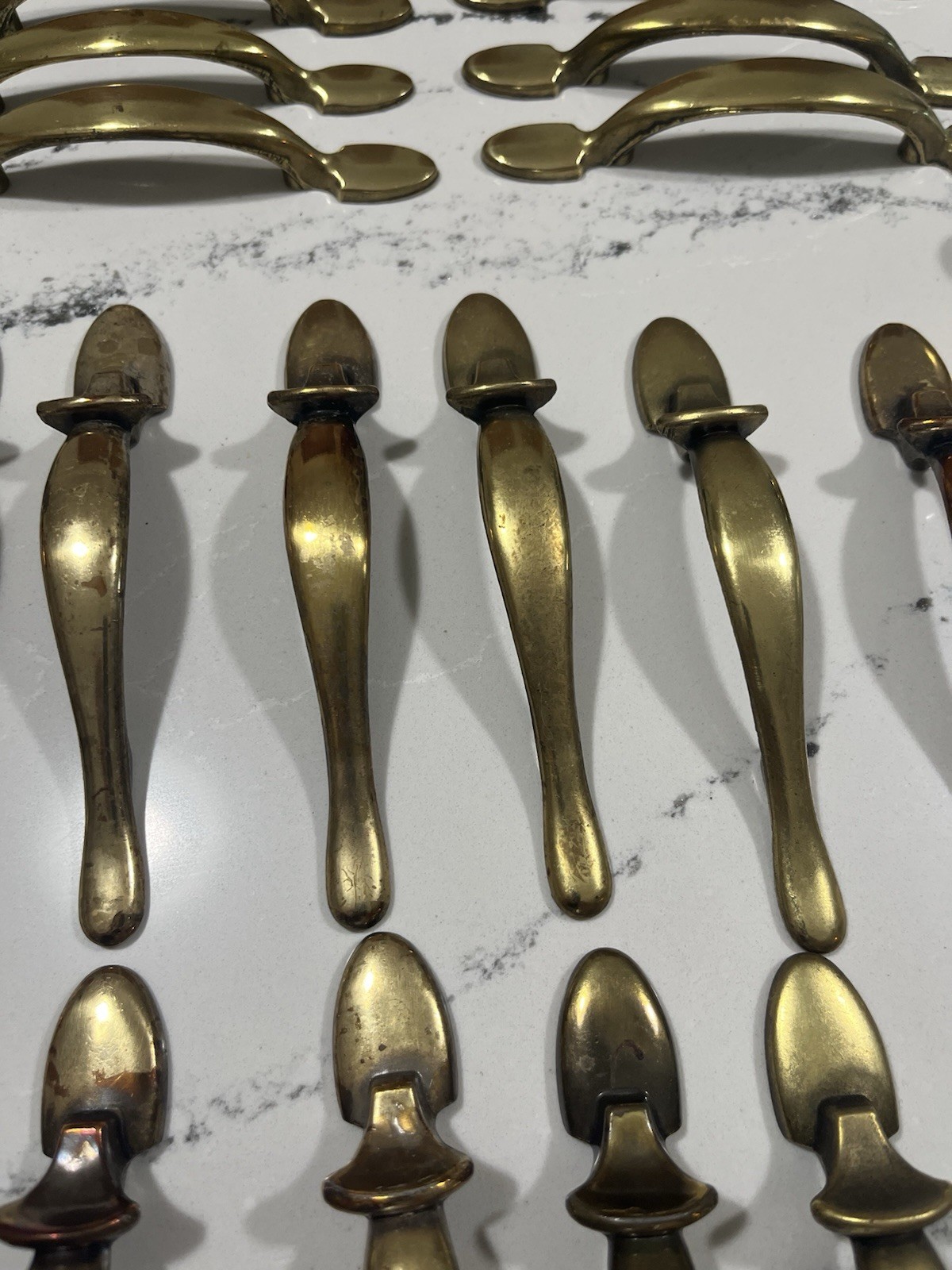 Lot 63 Vintage Amerock Brass Drawer Cabinet Pulls Handles Hardware 1980s
