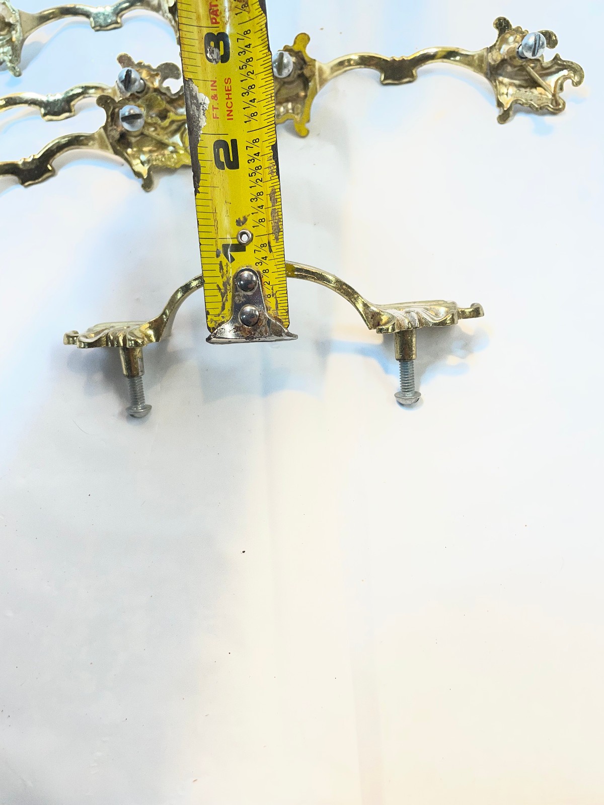Vintage Ajax 990 Drawer Pulls Handles Scroll White Gold Ornate – Lot of 5