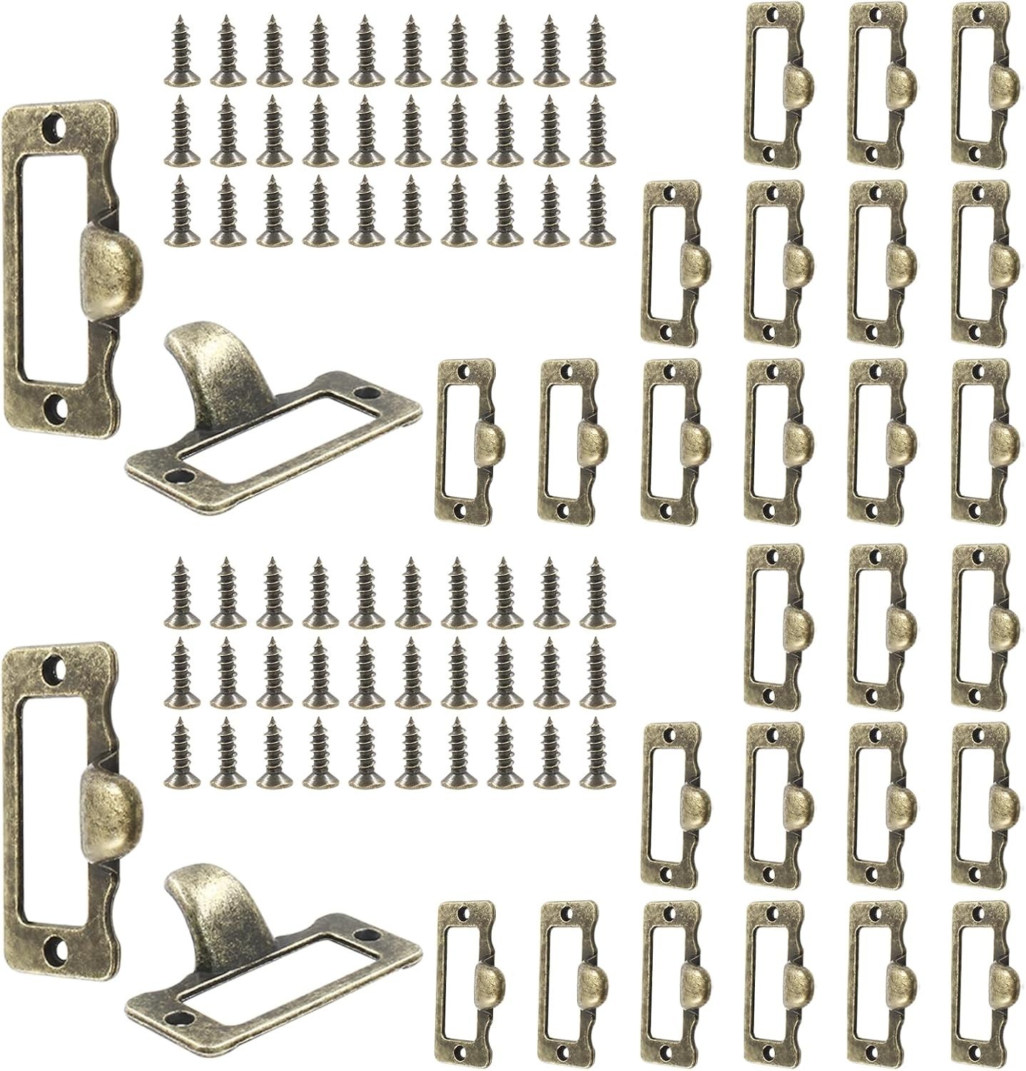 30pcs Card Catalog Drawer Pulls, Antique Bronze File Label Card Holder Pull H…