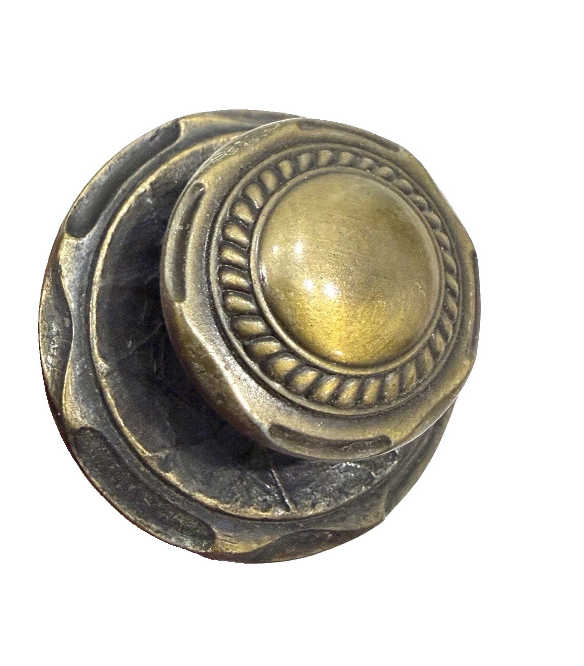 Antique Brass Drawer Pull Furniture Hardware Cabinet Door Knob w/Backplate