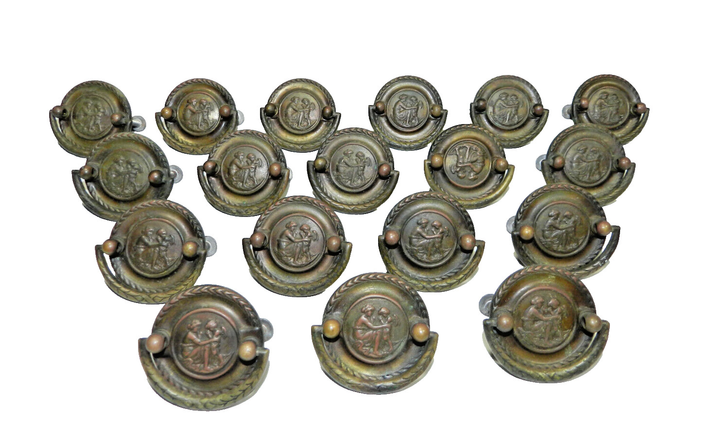 Antique Cabinet Dresser Drawer Pulls Set