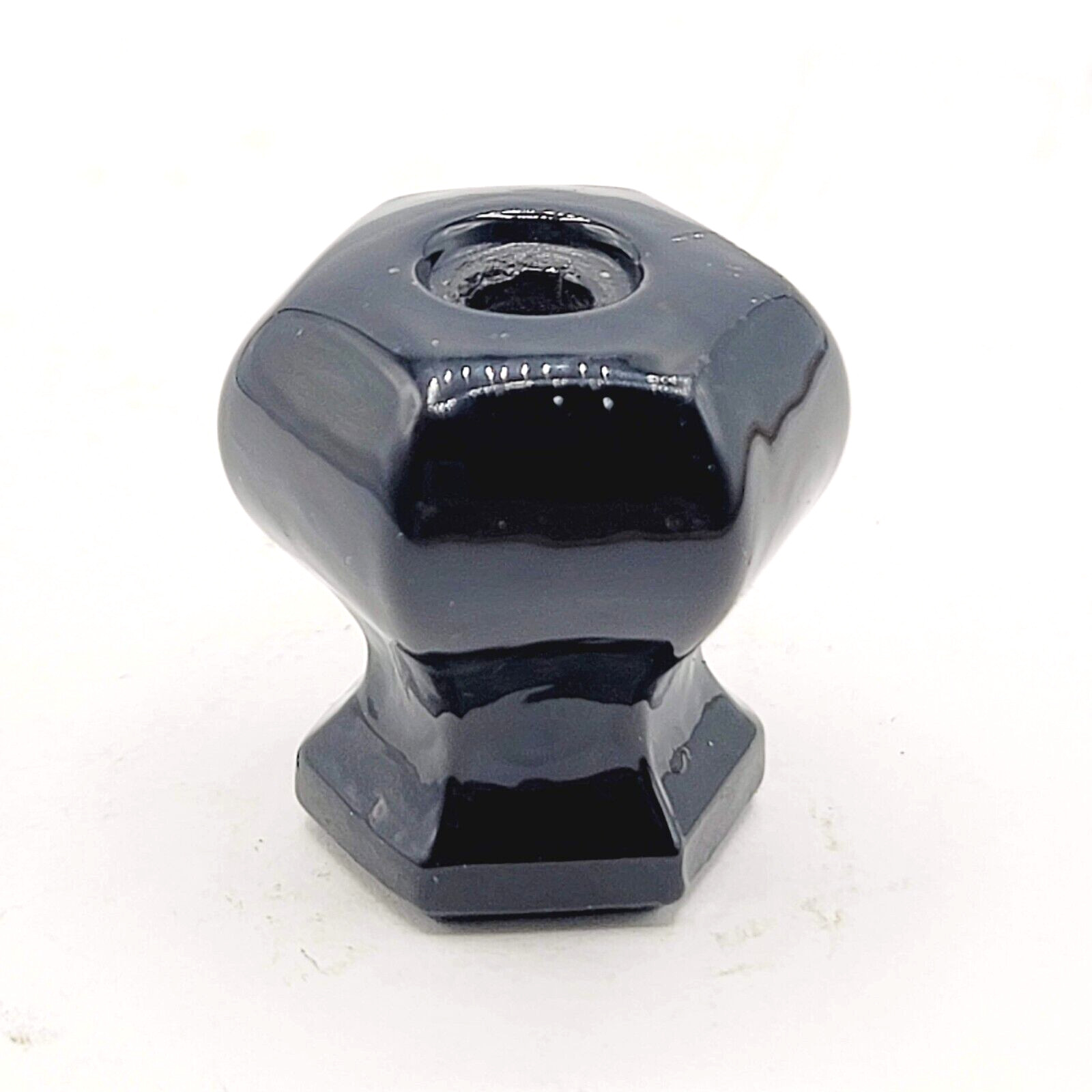 Vintage Black Glass Drawer Pulls SINGLE Reclaimed Salvaged Hardware